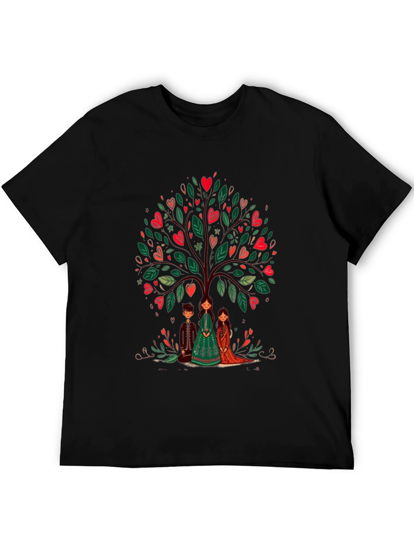 Black Heart Tree Graphic Tee - Whimsical Design view 5