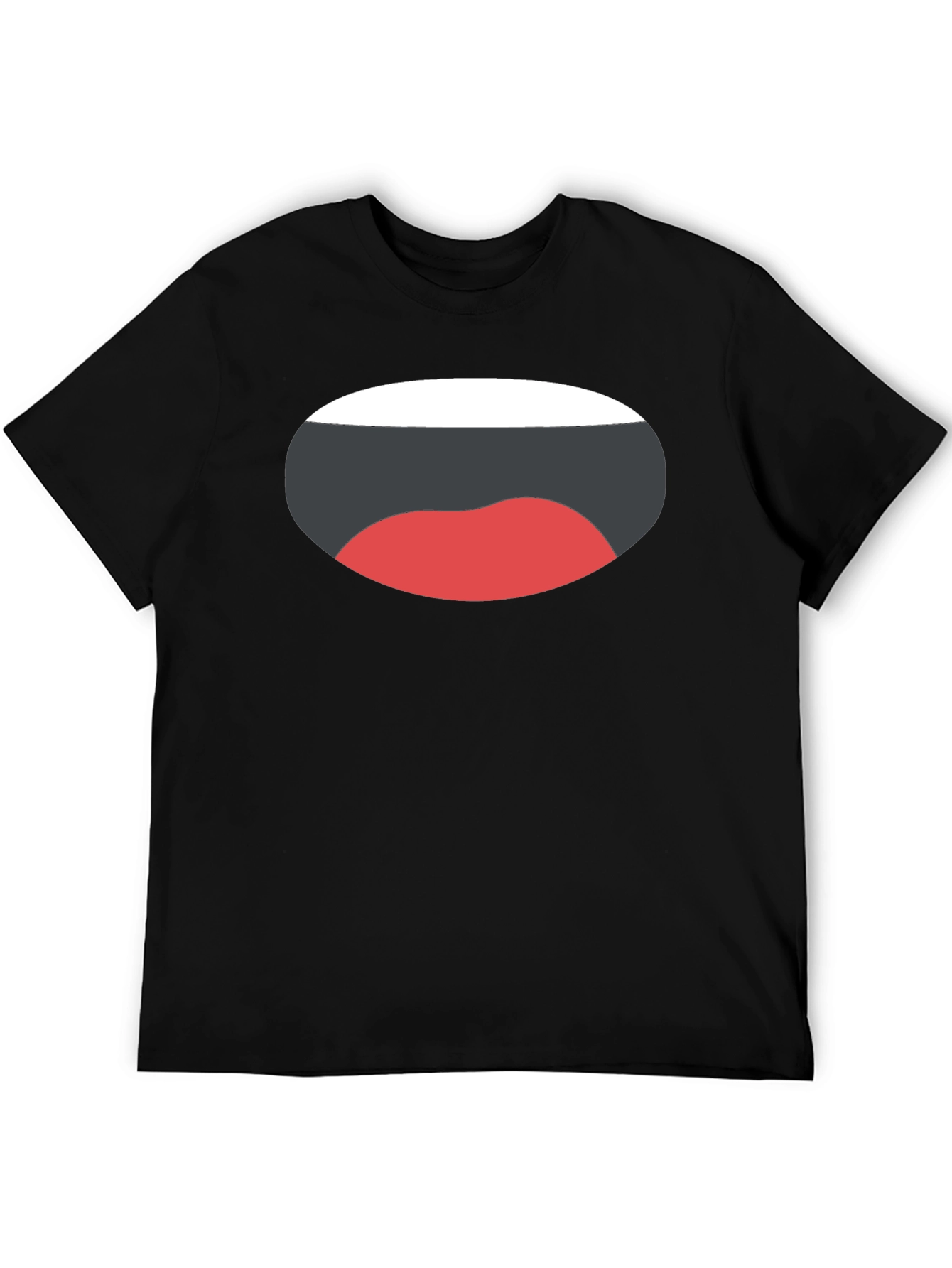 Black Funny Mouth Graphic Black T-Shirt view 5