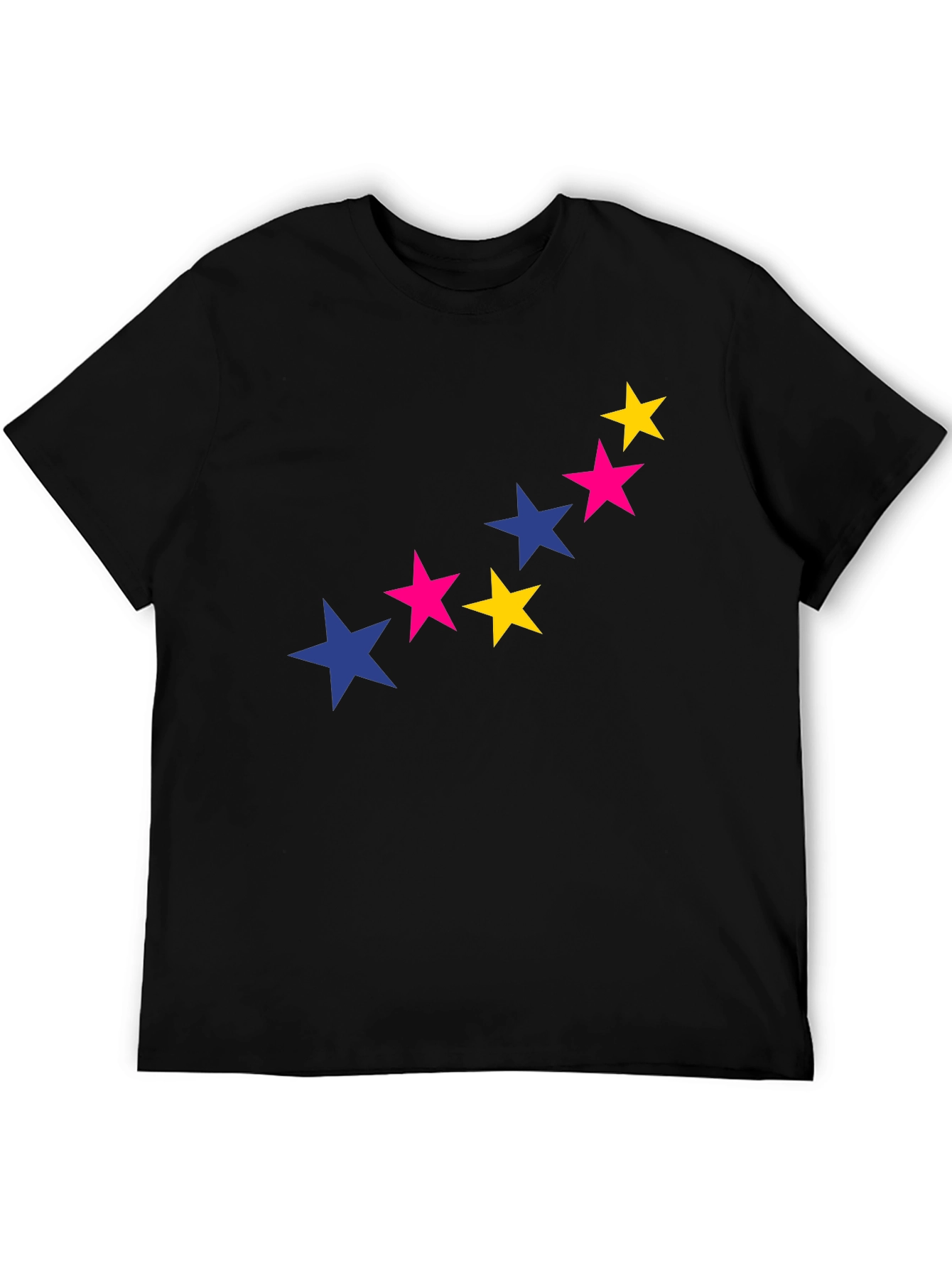 Black Starry Graphic Tee - Bold & Stylish Black T-Shirt view 5