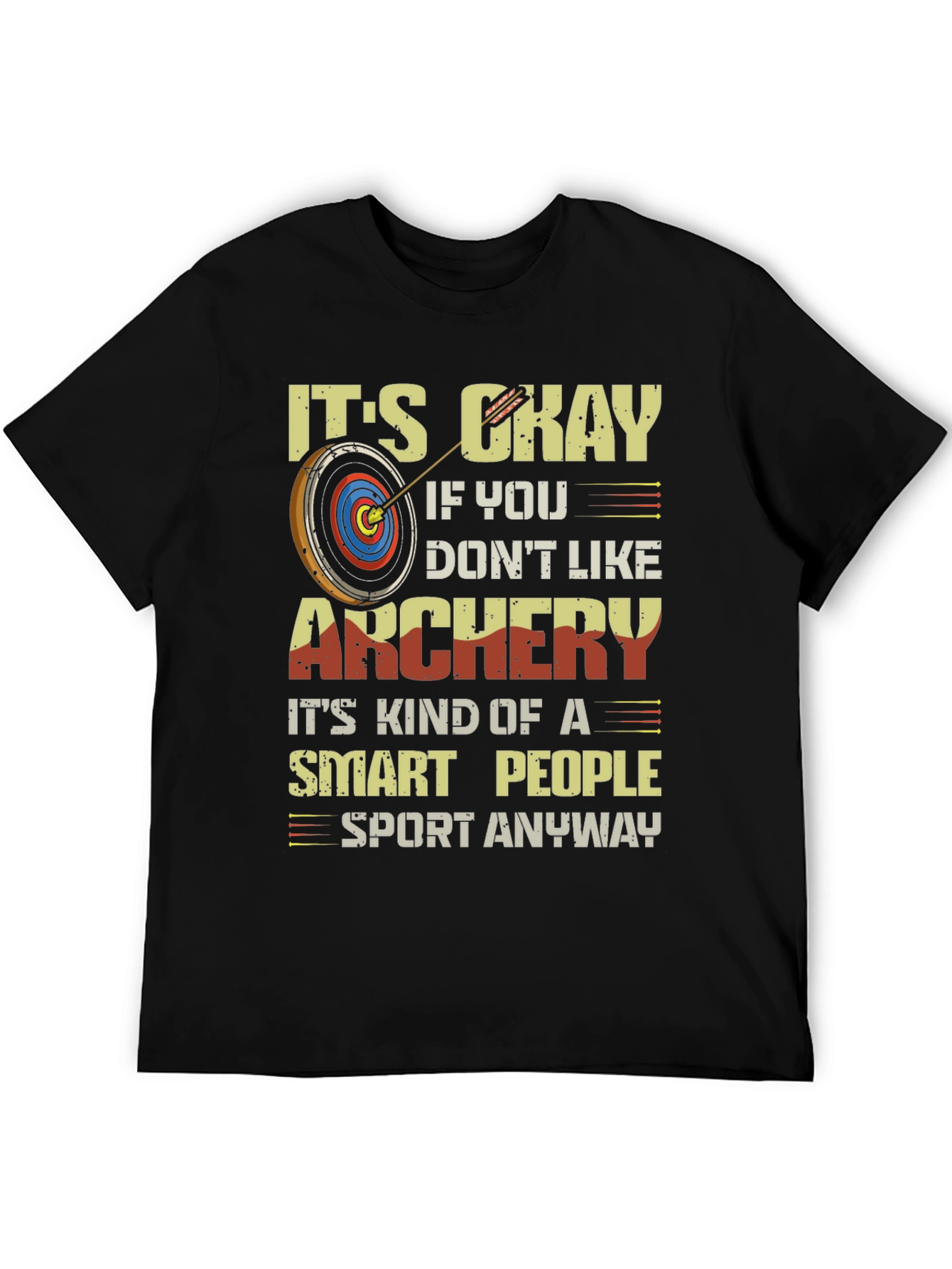Black Archery Smart People T-Shirt view 5