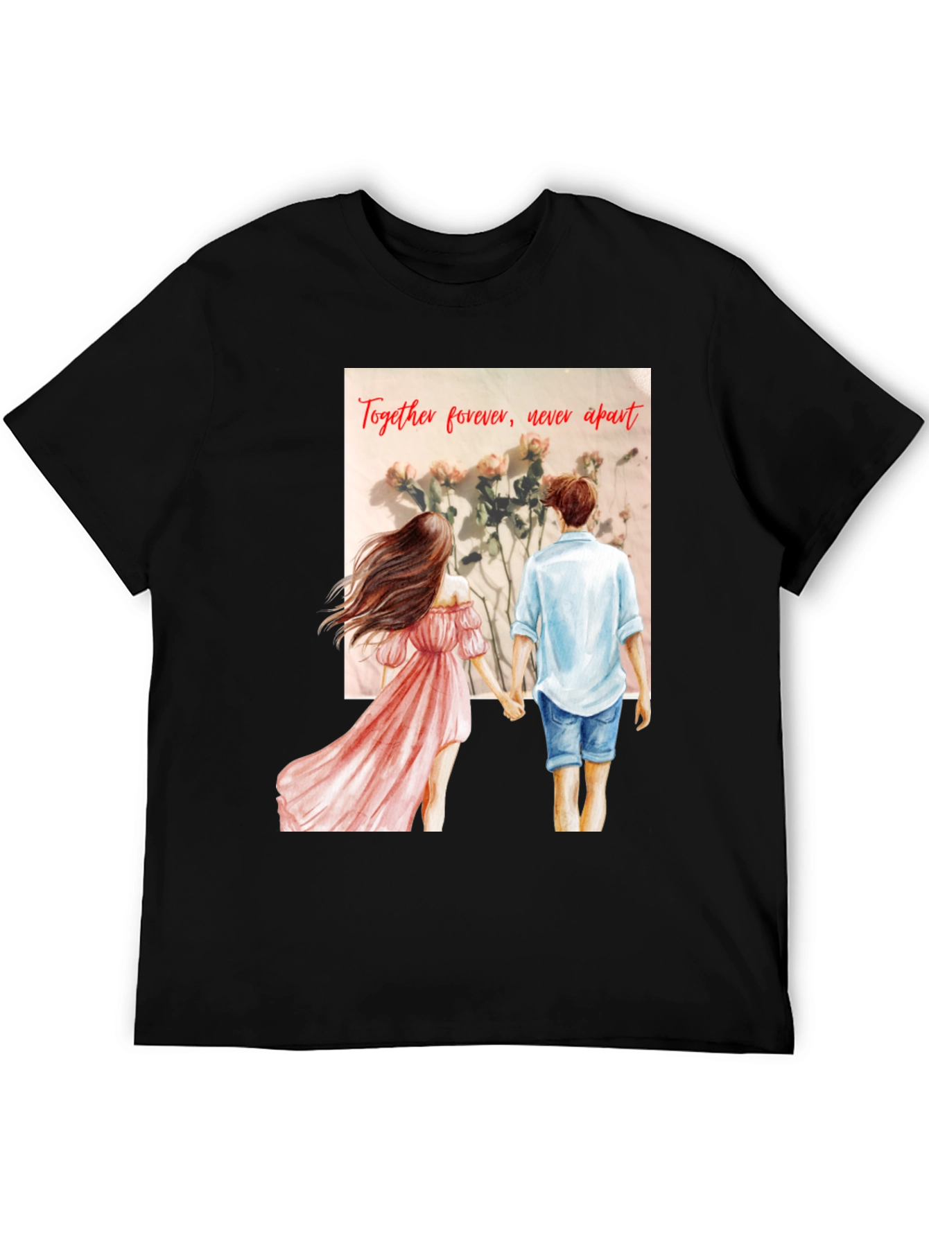 Black Romantic Couple Tee: Together Forever view 5