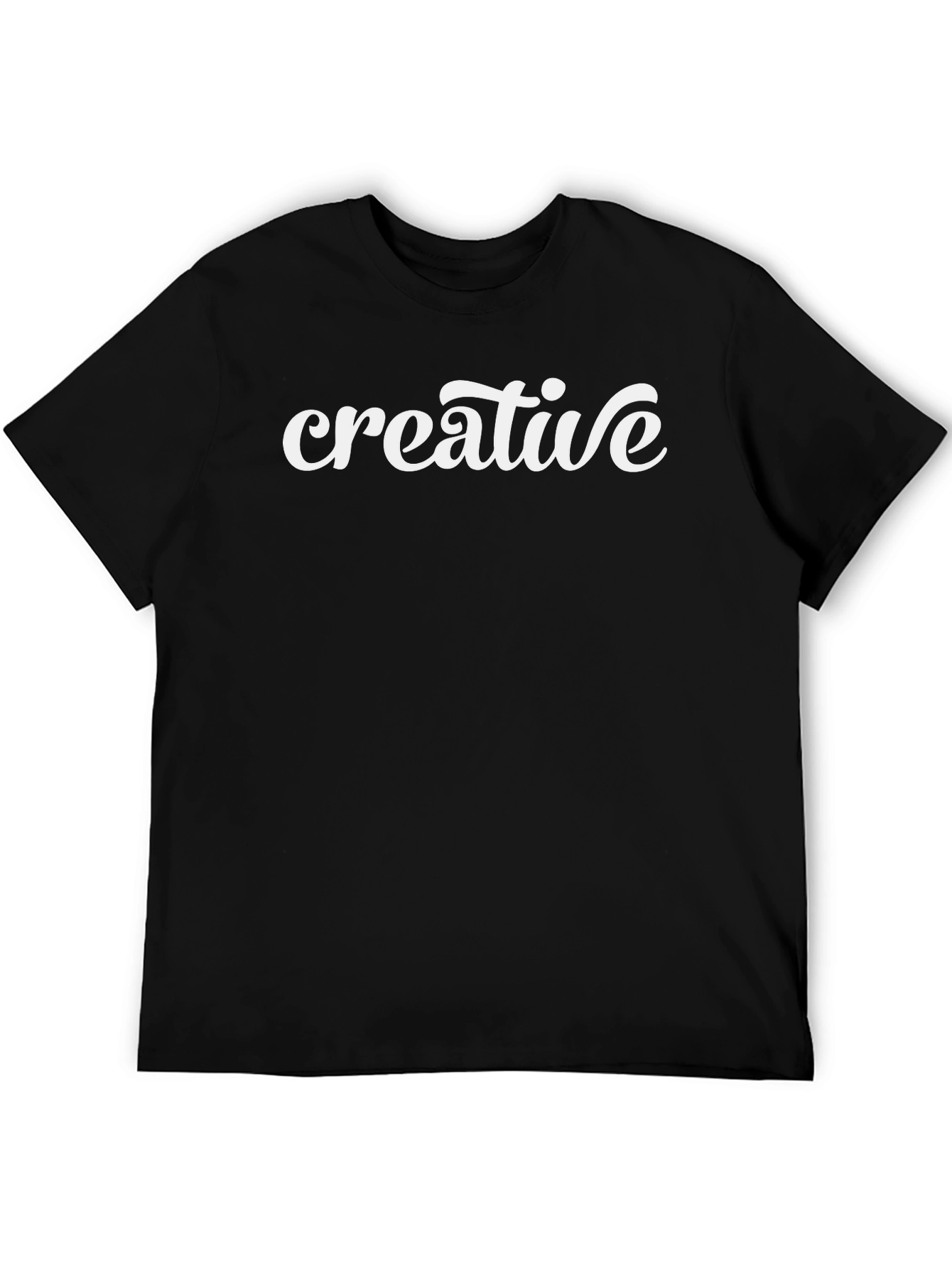 Black Creative Graphic T-Shirt - Black Cotton Blend view 5