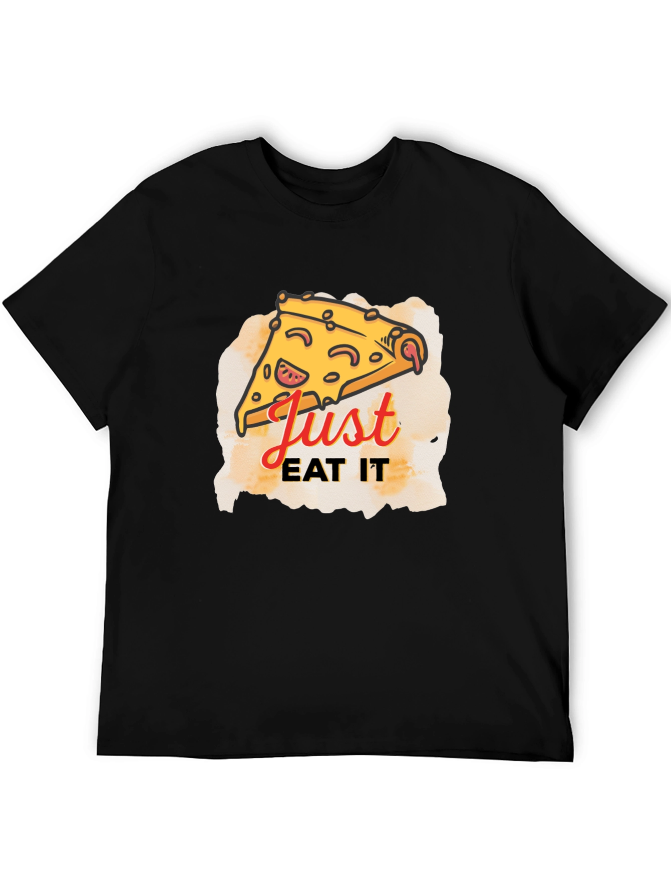 Black Just Eat It Pizza Graphic Tee - Black T-Shirt view 5