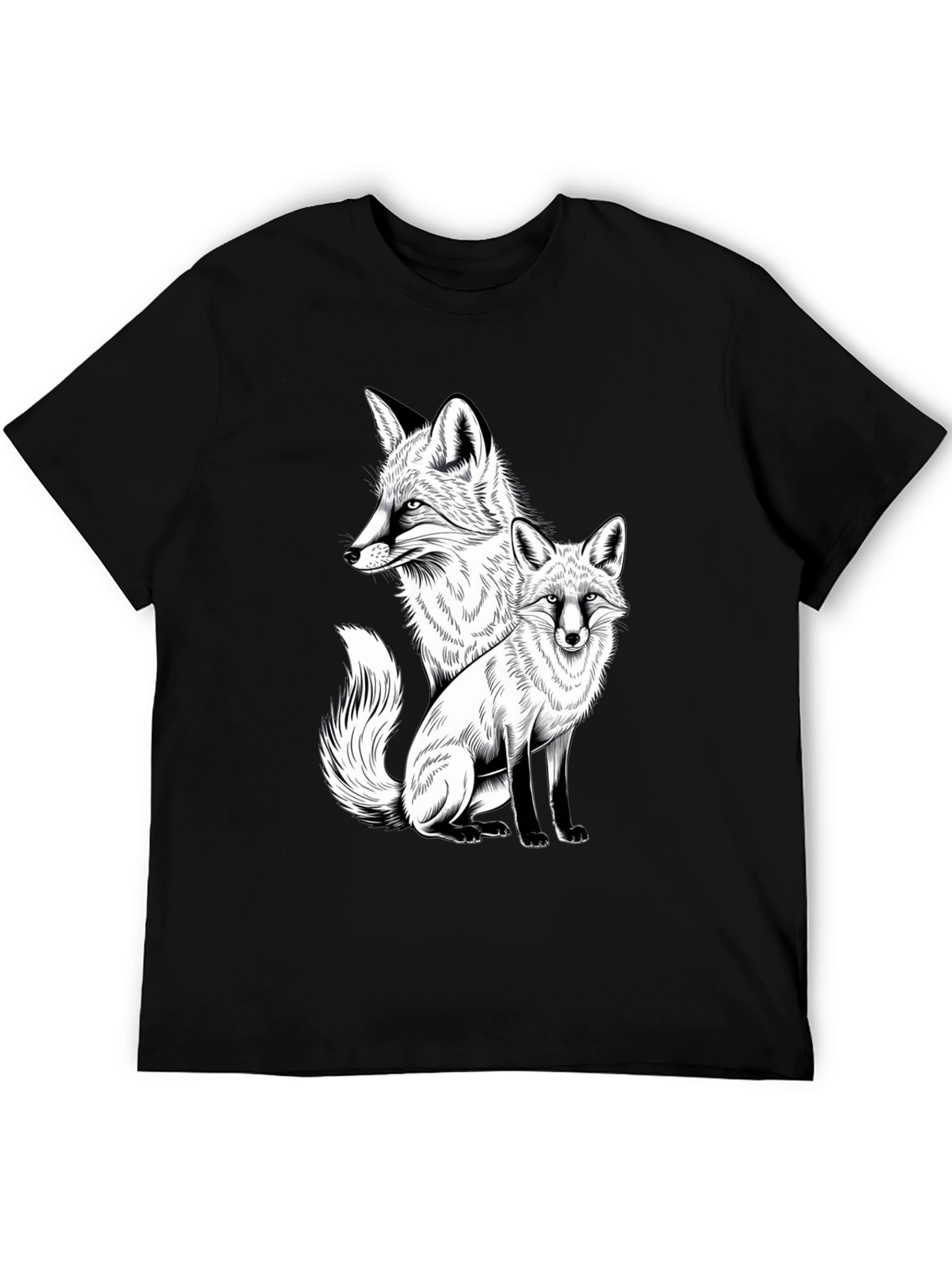 Black Fox Graphic Tee - Stylish Animal Print Shirt view 5