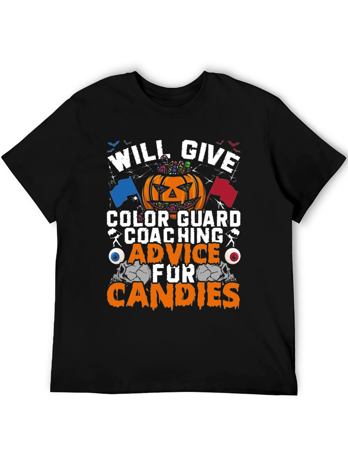 Black Halloween Color Guard Coaching T-Shirt view 5
