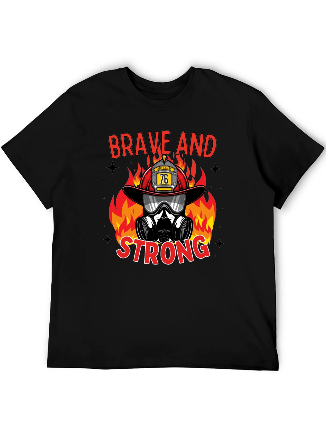 Black Brave Firefighter Graphic T-Shirt view 5