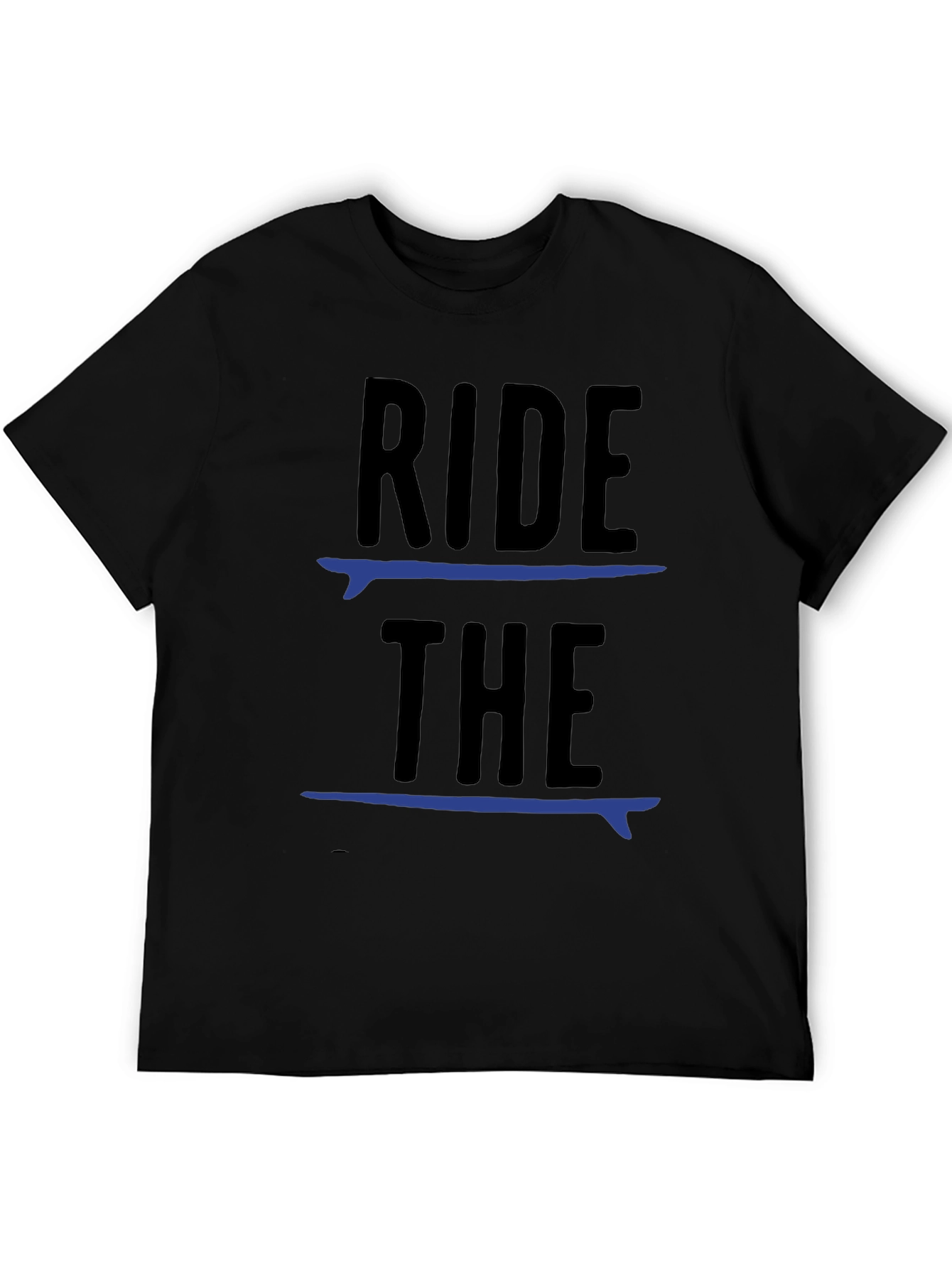 Black Ride The Surf T-Shirt - Cool Surfer Tee view 5