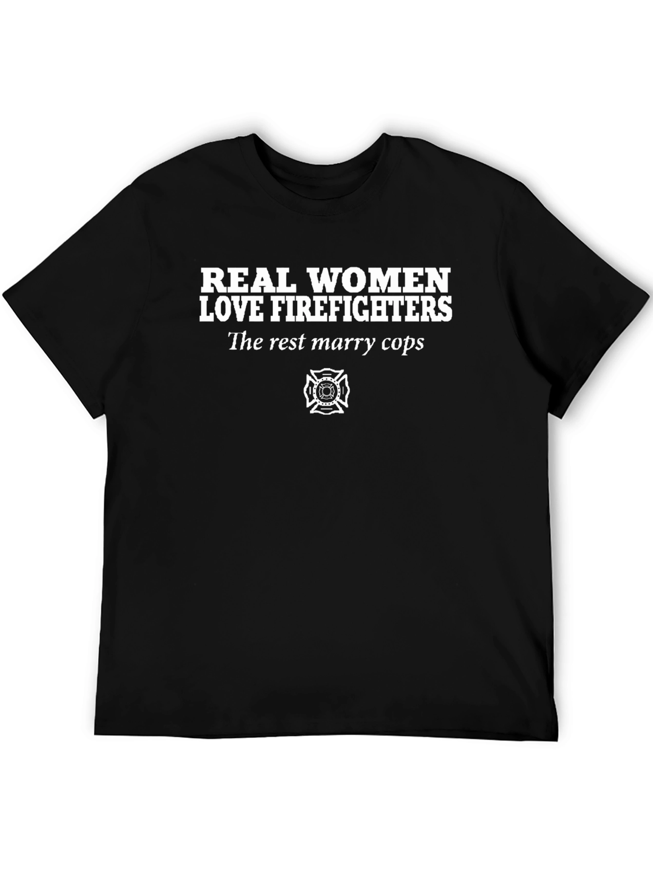 Black Real Women Love Firefighters Graphic T-Shirt view 5
