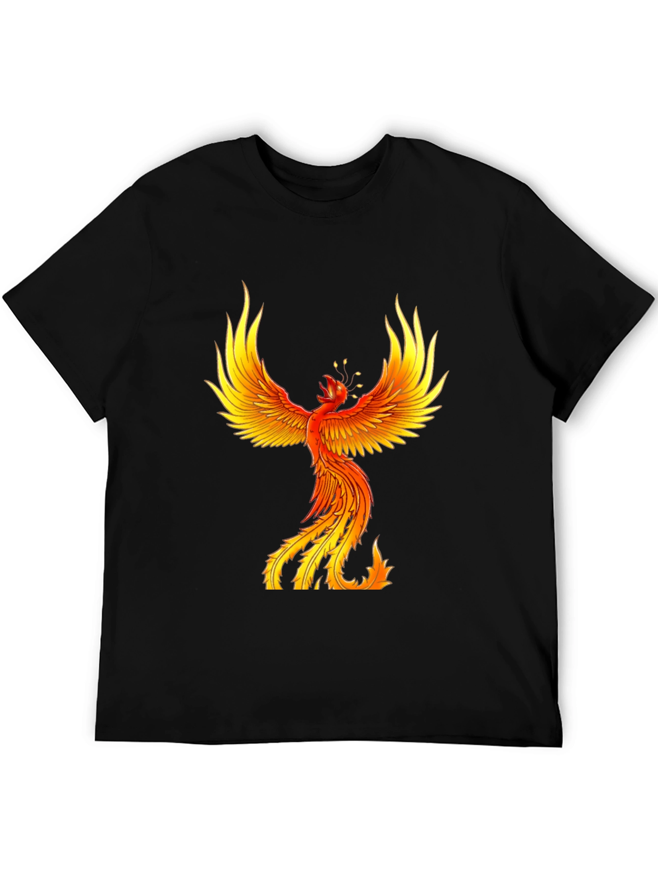 Black Fiery Phoenix Graphic Tee - Bold Black view 5