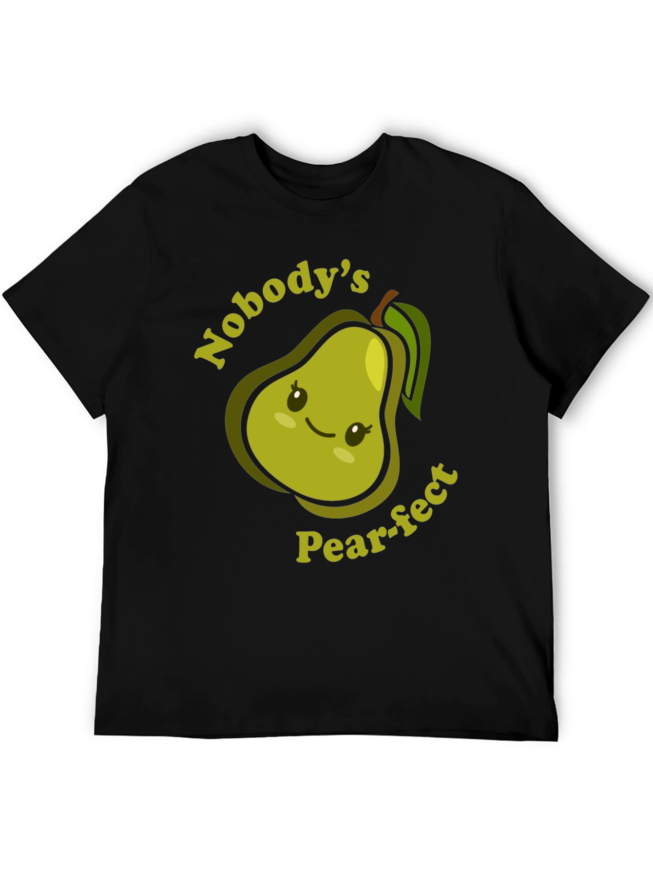 Black Nobody's Pear-fect T-Shirt Cute Fruit Pun Tee view 5