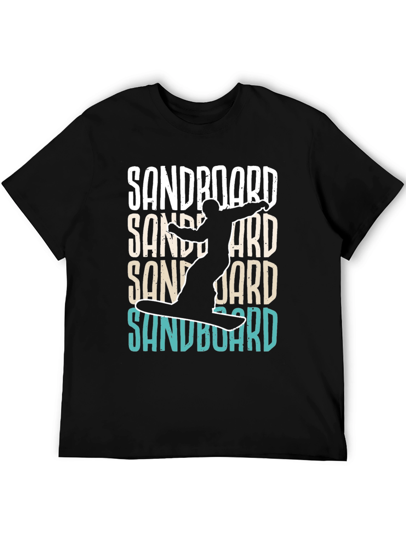 Black Sandboard T-Shirt - Unique Sandboarding Design view 5