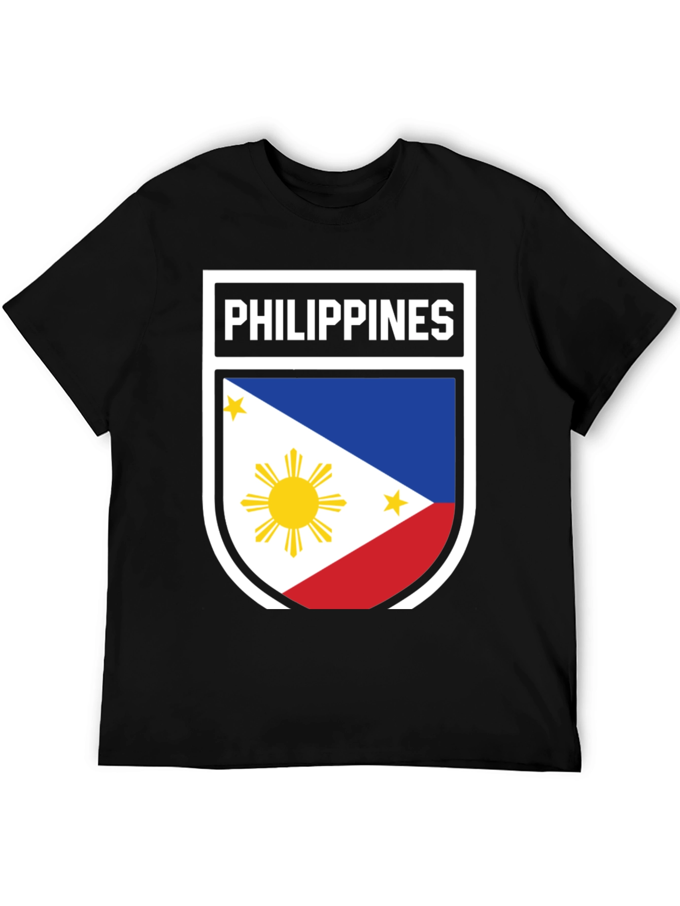 Black Philippines Flag Shield T-Shirt - Patriotic Filipino Pride view 5