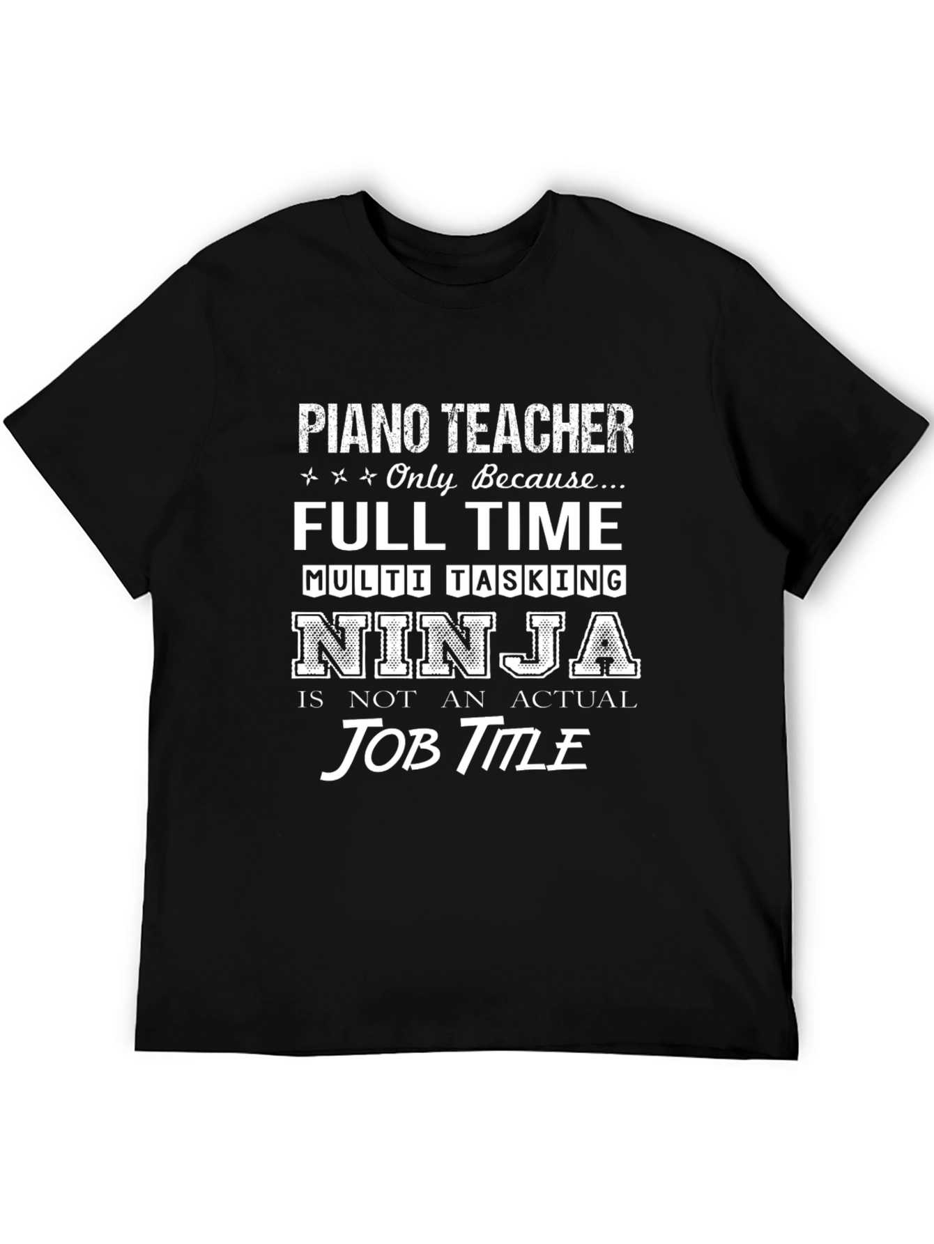 Black Piano Teacher Ninja Graphic T-Shirt view 5