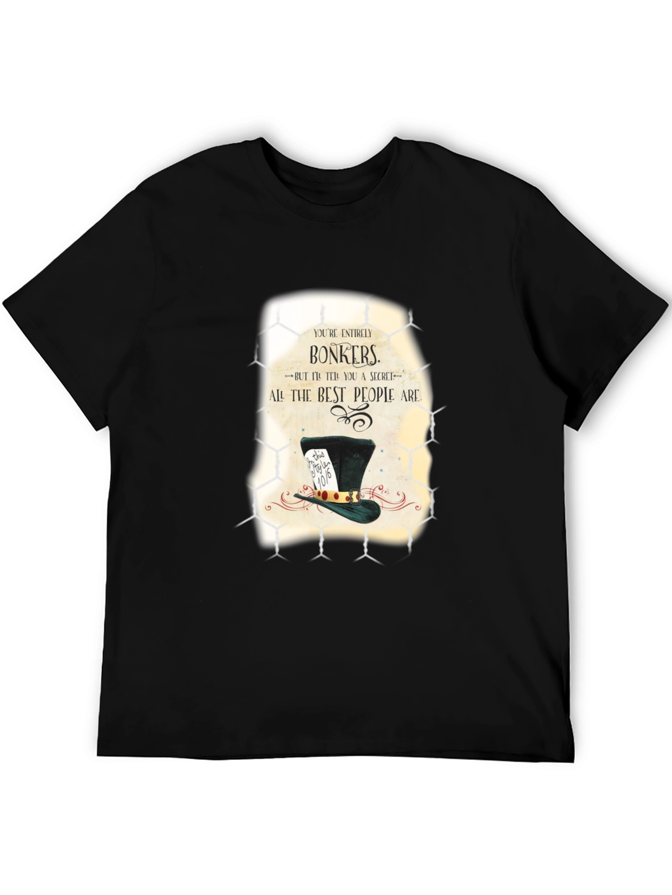Black Alice in Wonderland Bonkers Graphic T-Shirt view 5