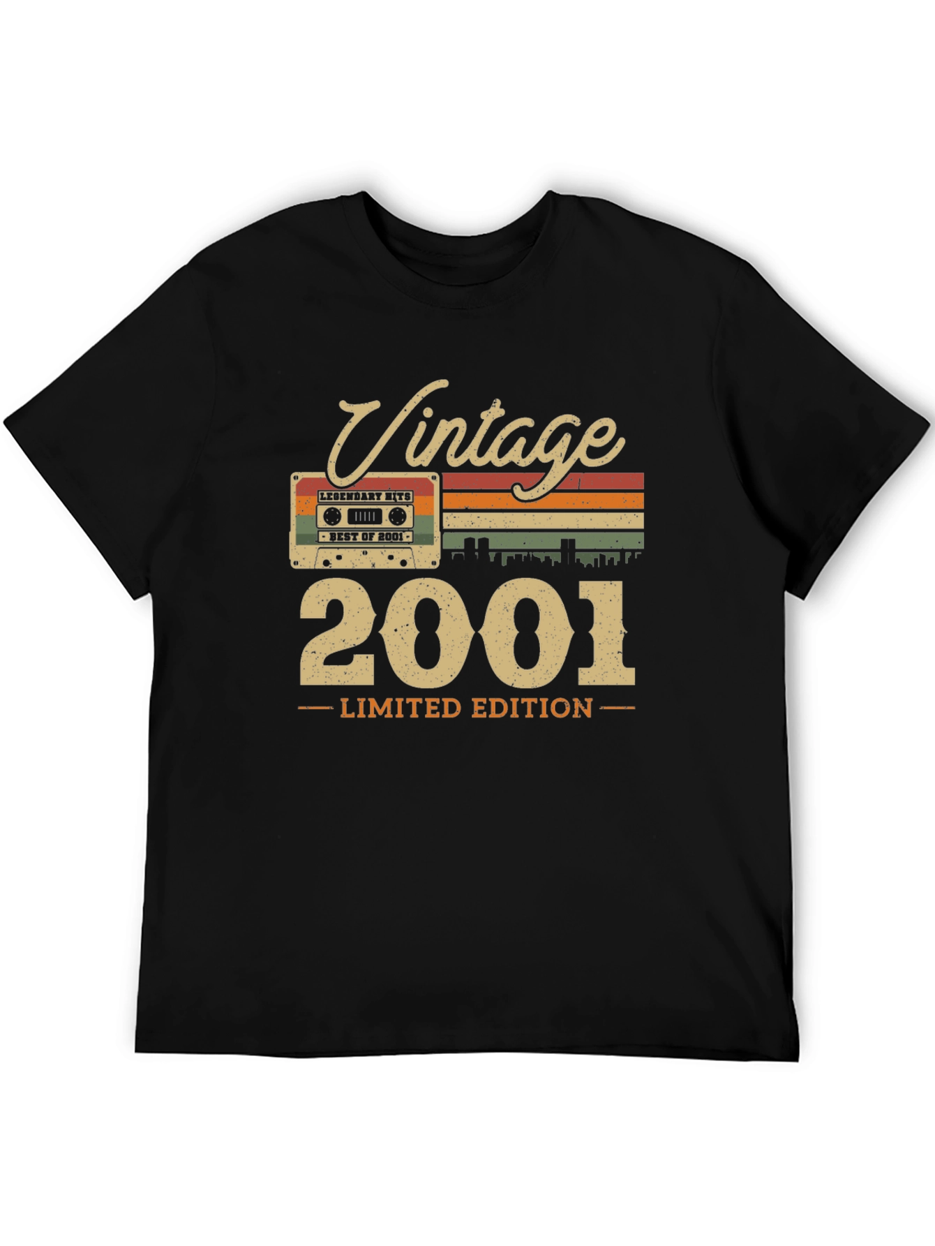 Black Vintage 2001 Limited Edition Cassette Tape T-Shirt view 5
