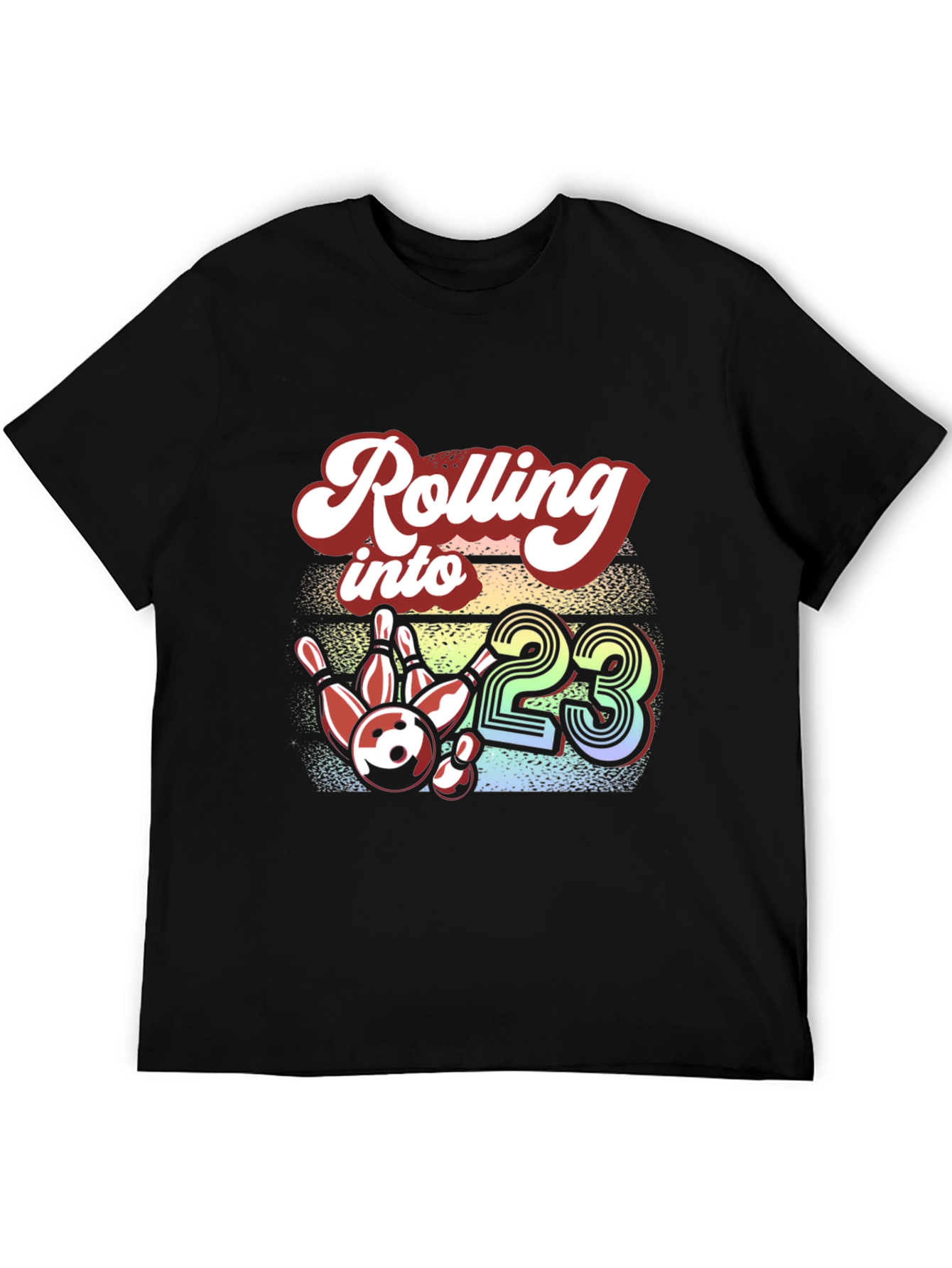 Black Rolling into 23 Bowling Graphic Tee view 5