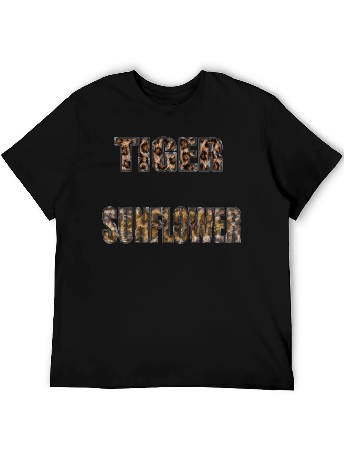 Black Tiger Sunflower Graphic Print Tee - Black view 5