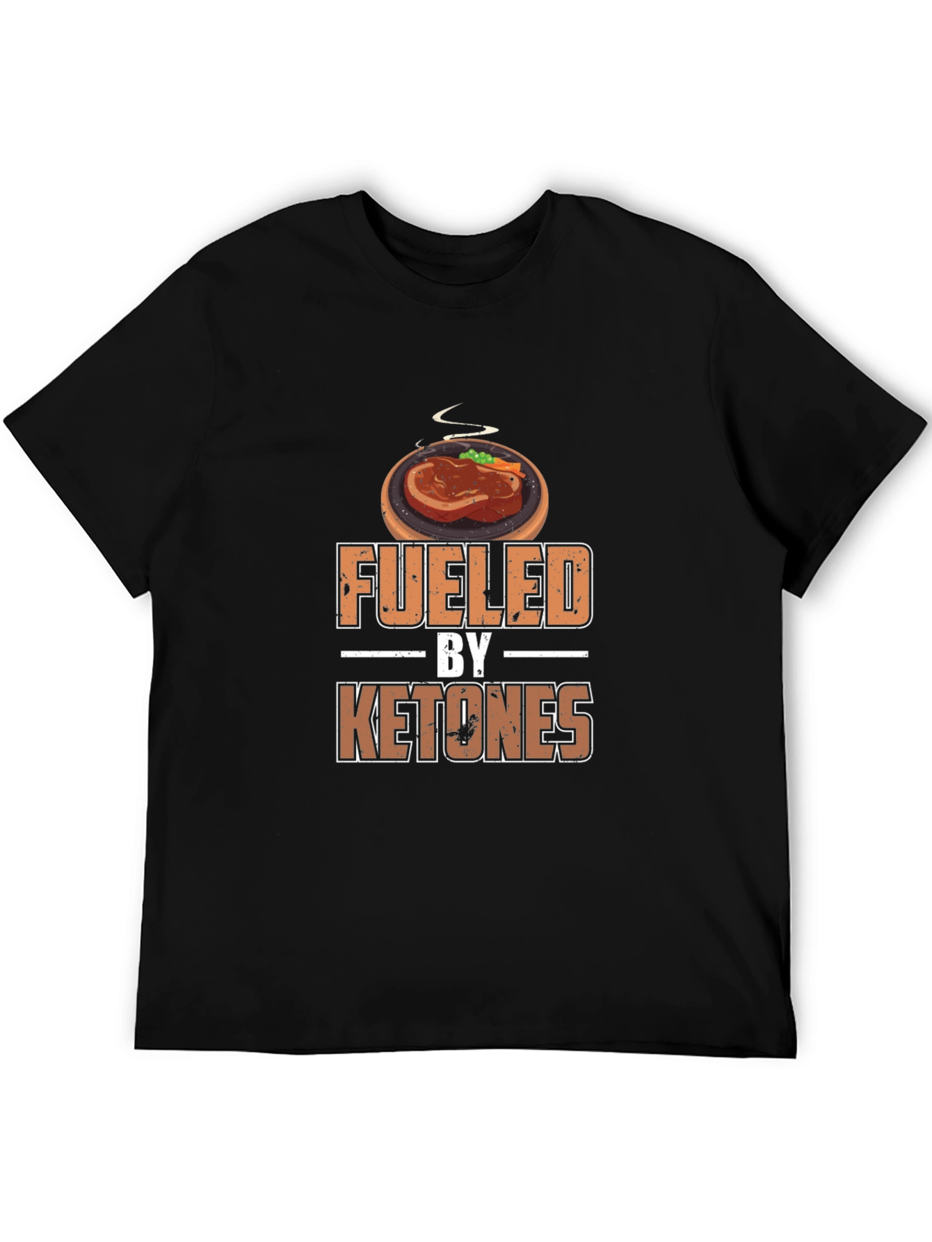 Black Fueled By Ketones Graphic Tee - Keto Diet T-Shirt view 5