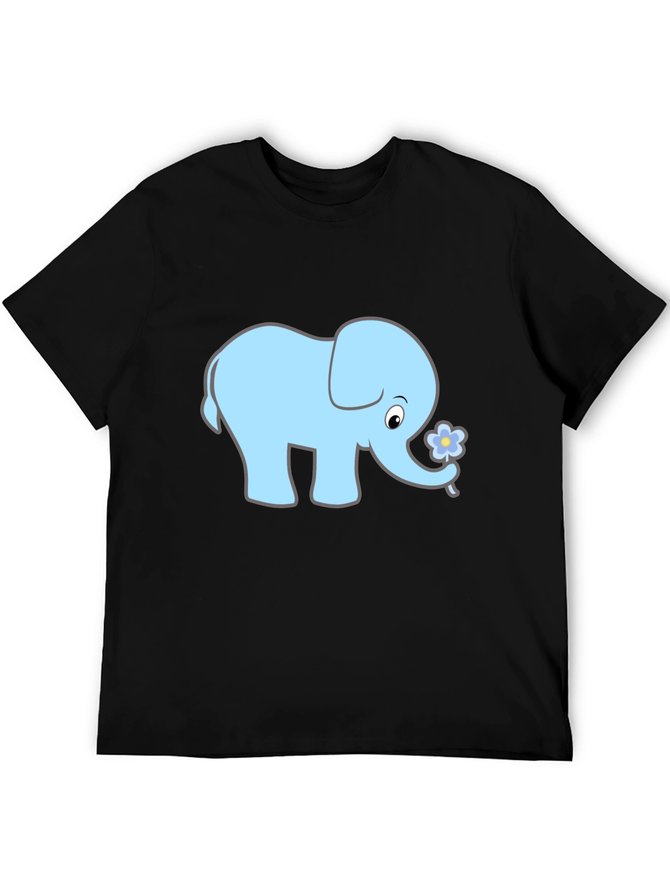 Black Cute Elephant Graphic Tee - Black view 5