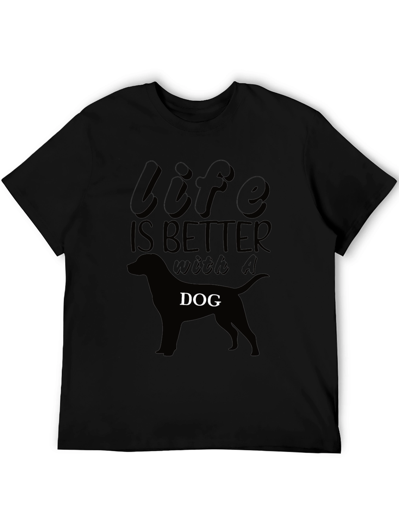 Black Life is Better With A Dog Black T-Shirt view 5
