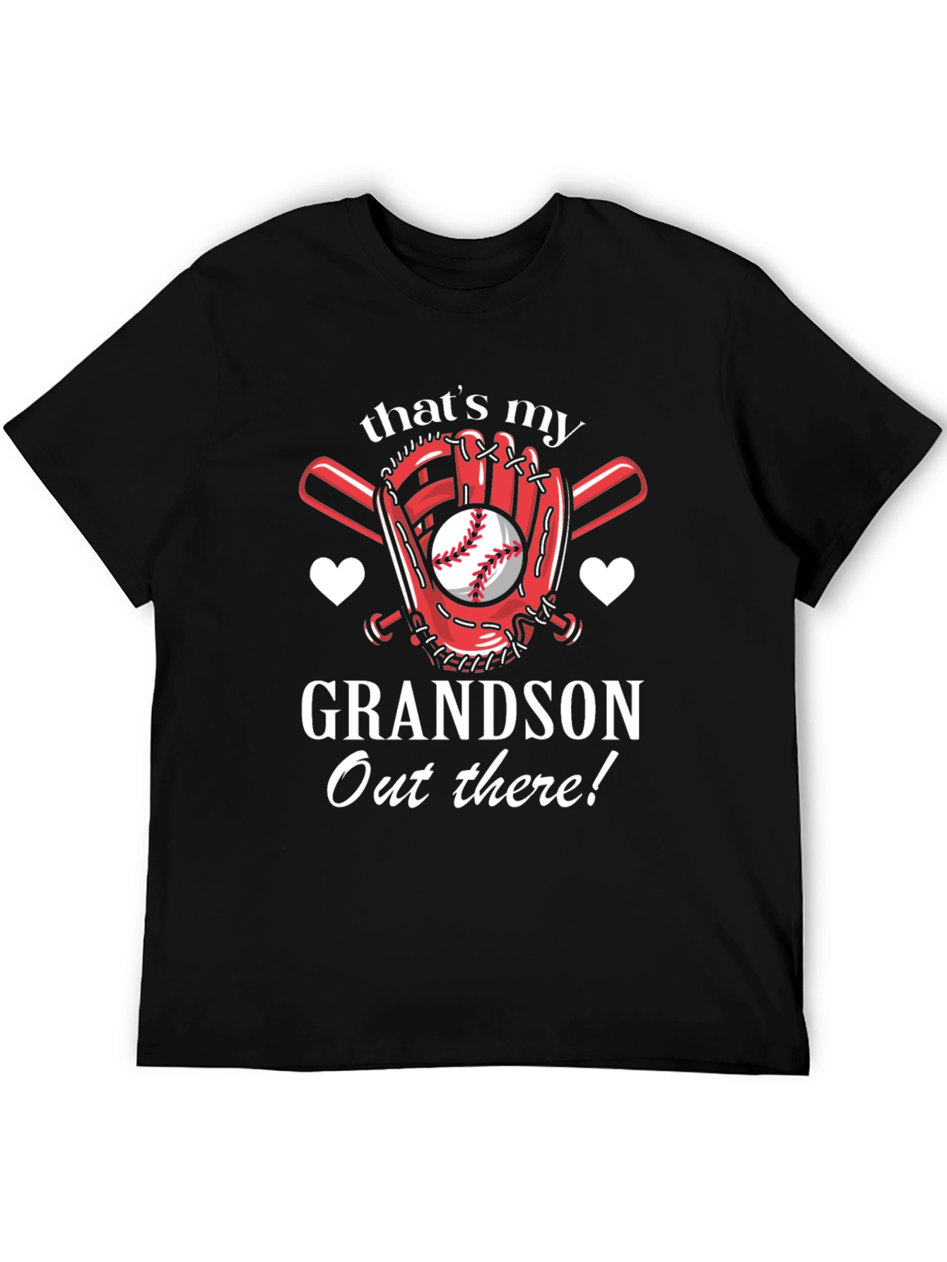 Black That's My Grandson Baseball T-Shirt view 5