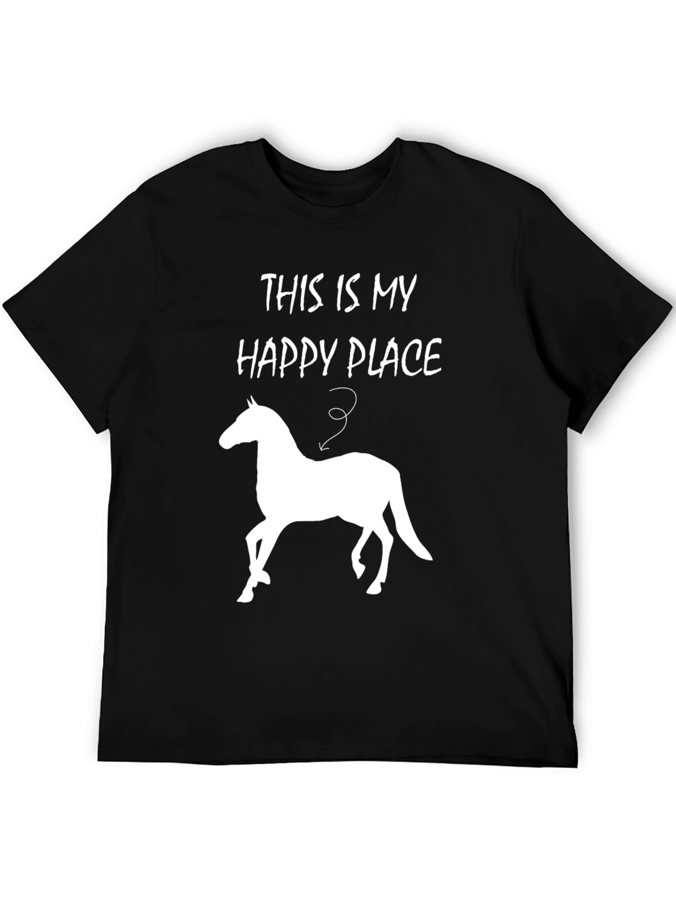 Happy Place Horse T-Shirt - Men's Black Tee - 5