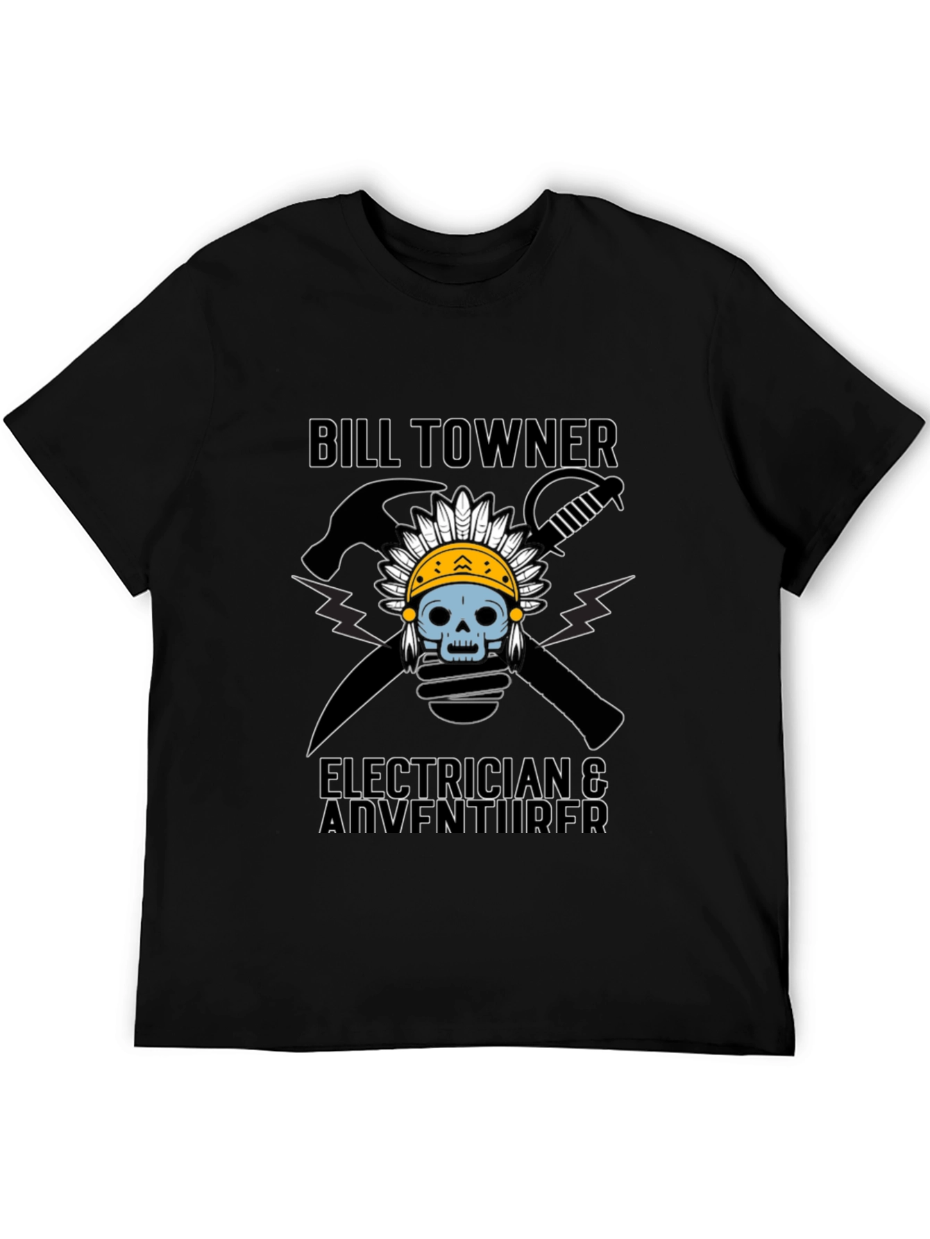 Black Bill Towner Electrician & Adventurer T-Shirt view 5