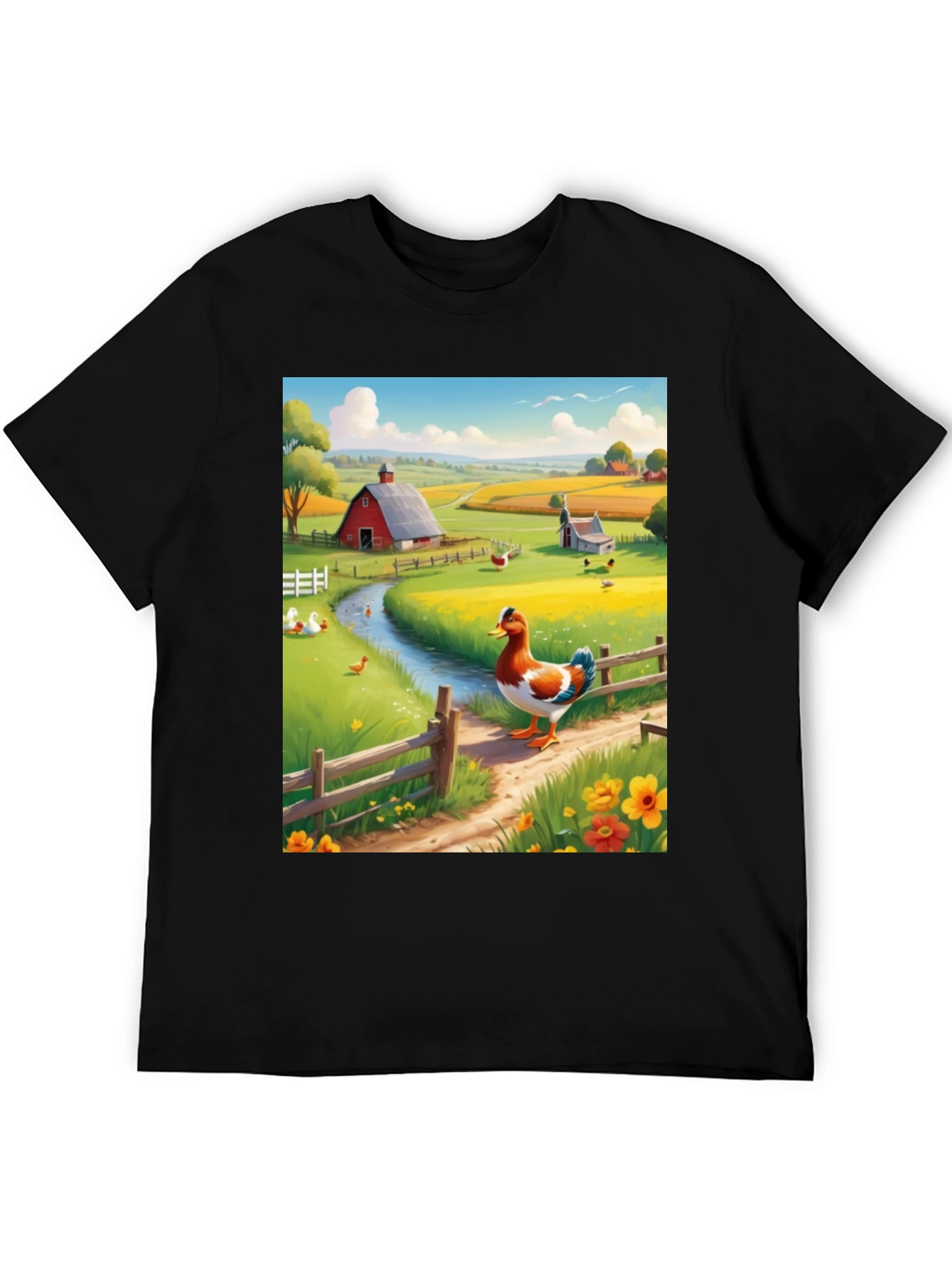 Black Farm Duck Graphic Tee - Countryside Charm view 5