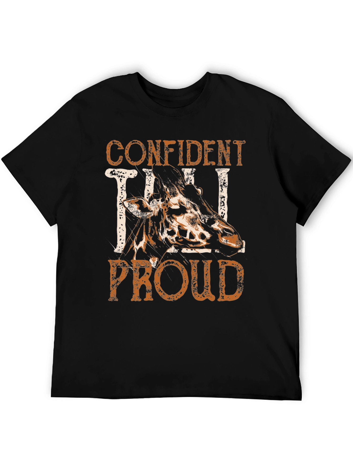 Black Confident Tall Proud Giraffe Graphic Tee view 5
