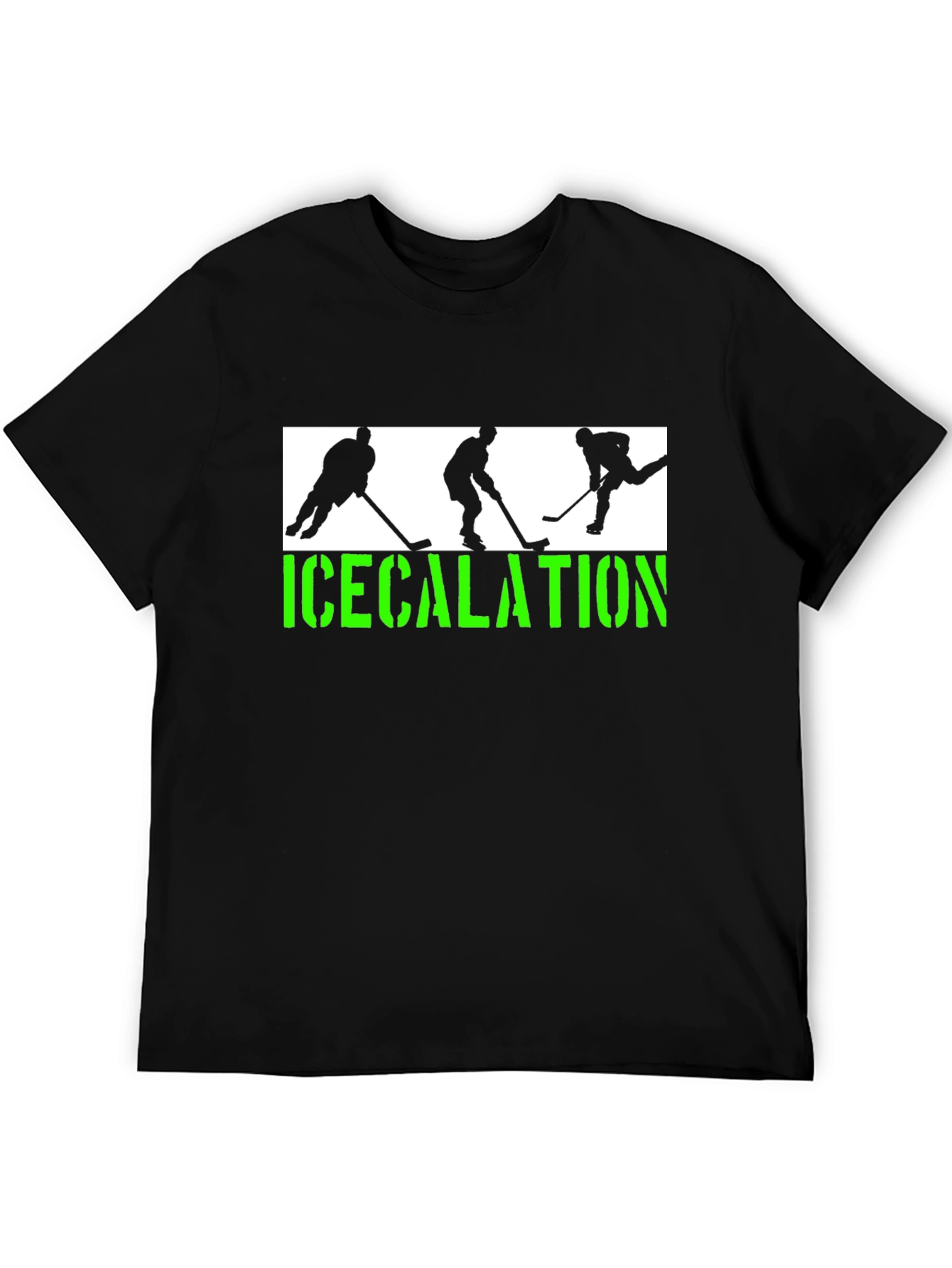Black Icecalation Hockey Graphic T-Shirt view 5