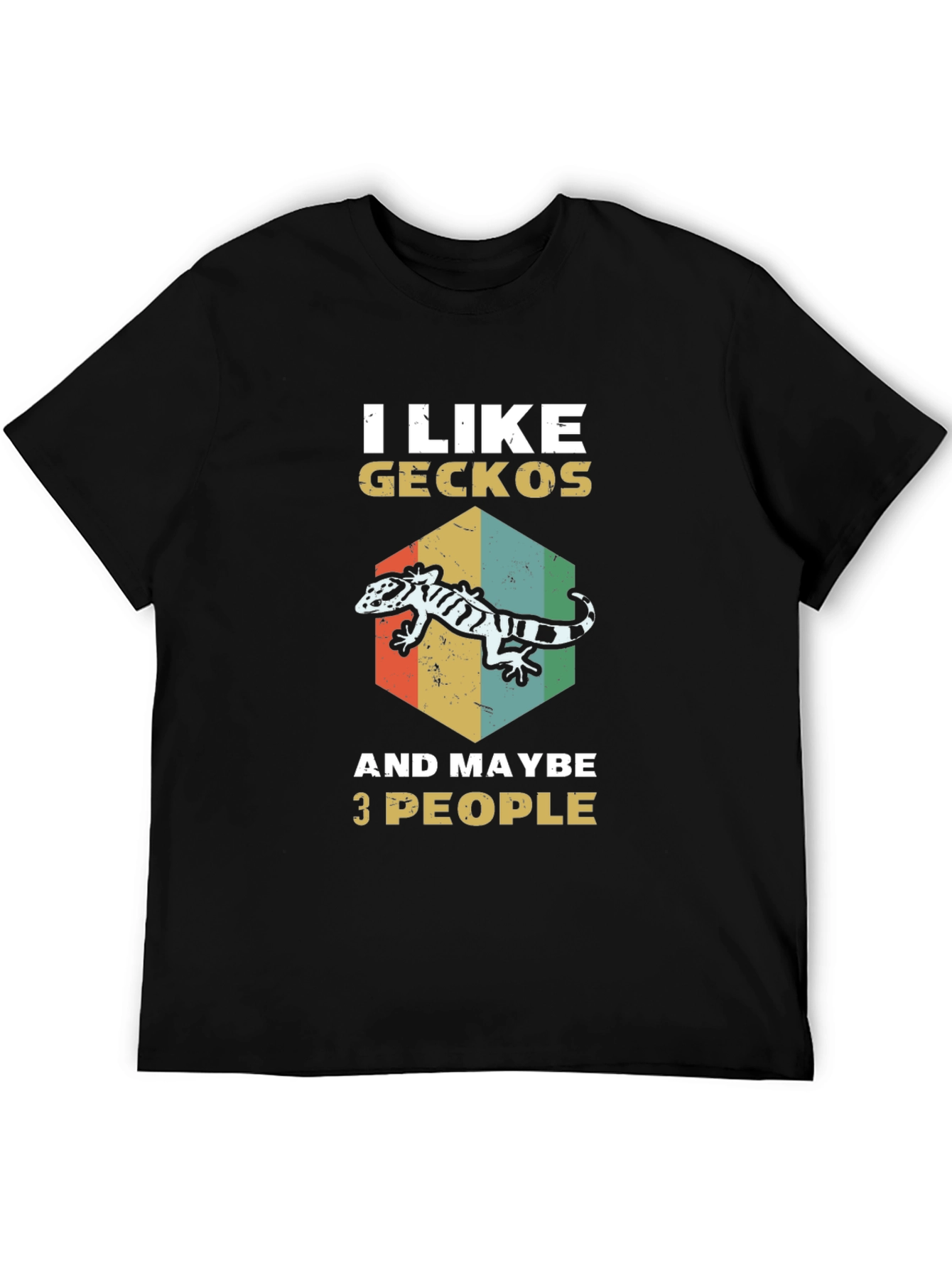 Black Gecko Lover T-Shirt - I Like Geckos and Maybe 3 People view 5