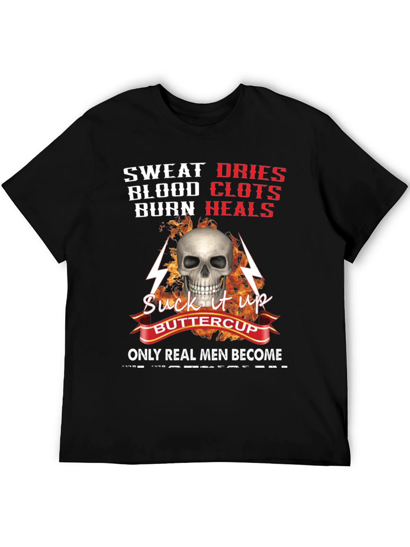 Black Sweat Blood Burn Graphic T-Shirt view 5