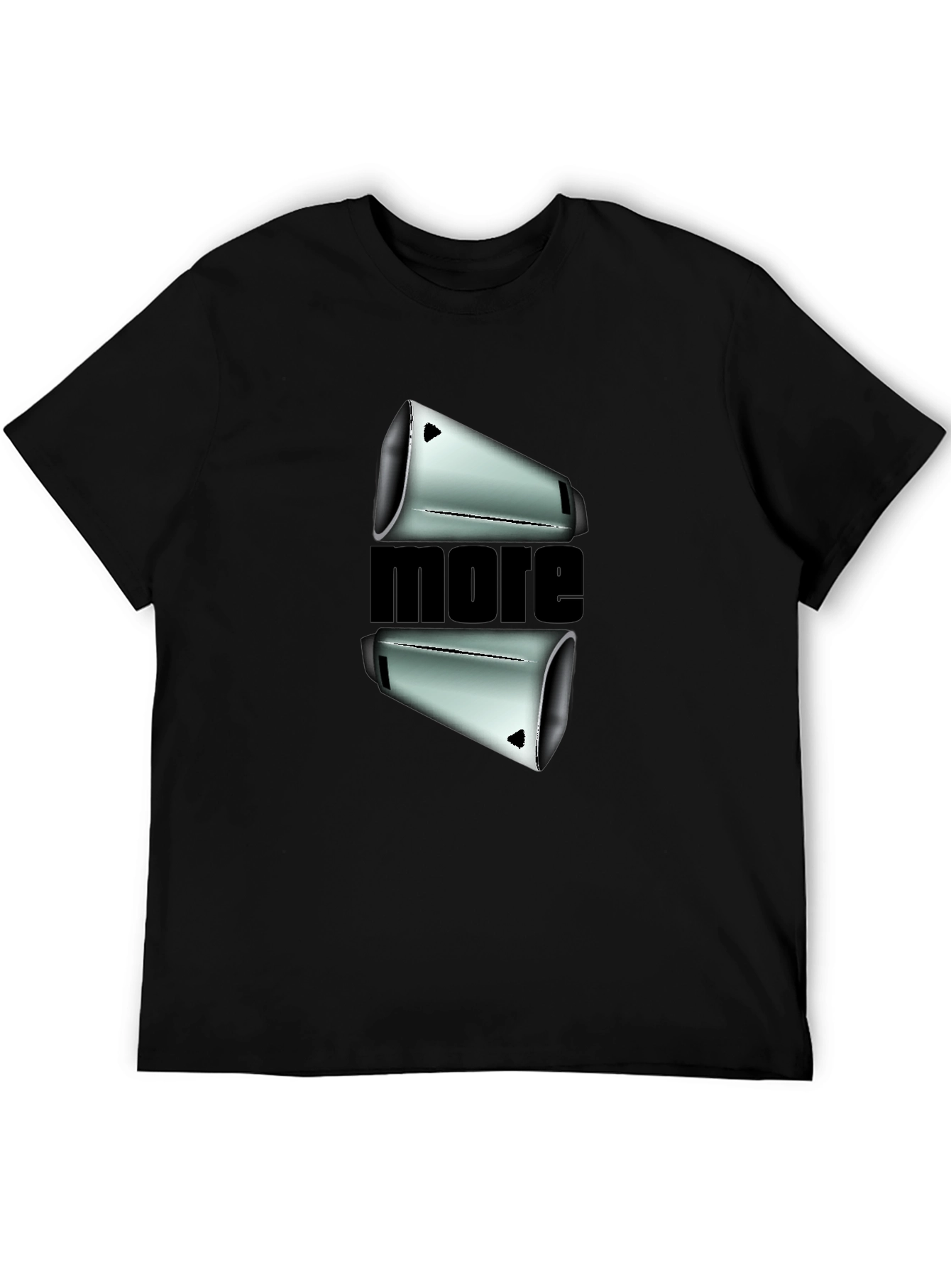 Black Modern "More" Graphic Black T-Shirt view 5