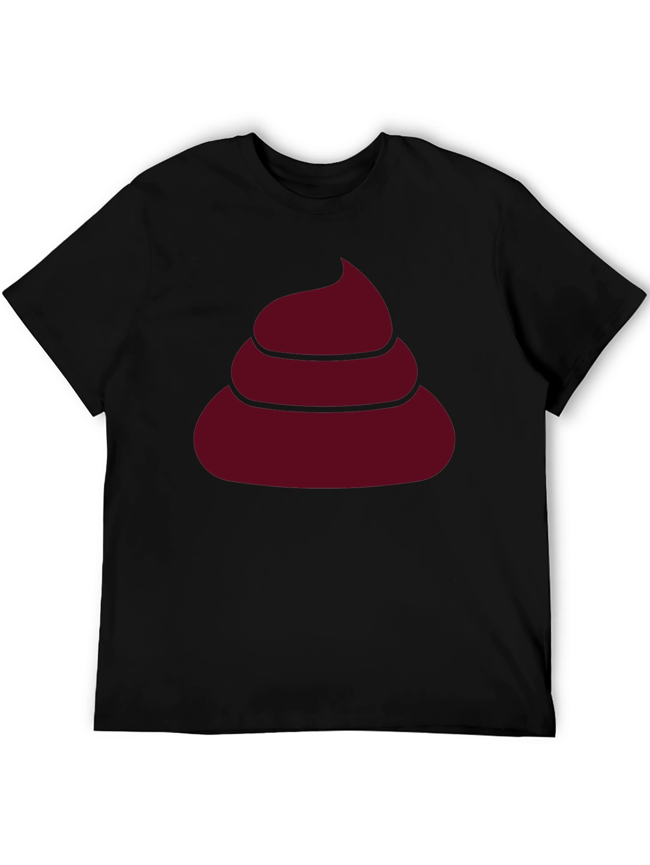 Black Novelty Poop Emoji Graphic Black T-Shirt view 5