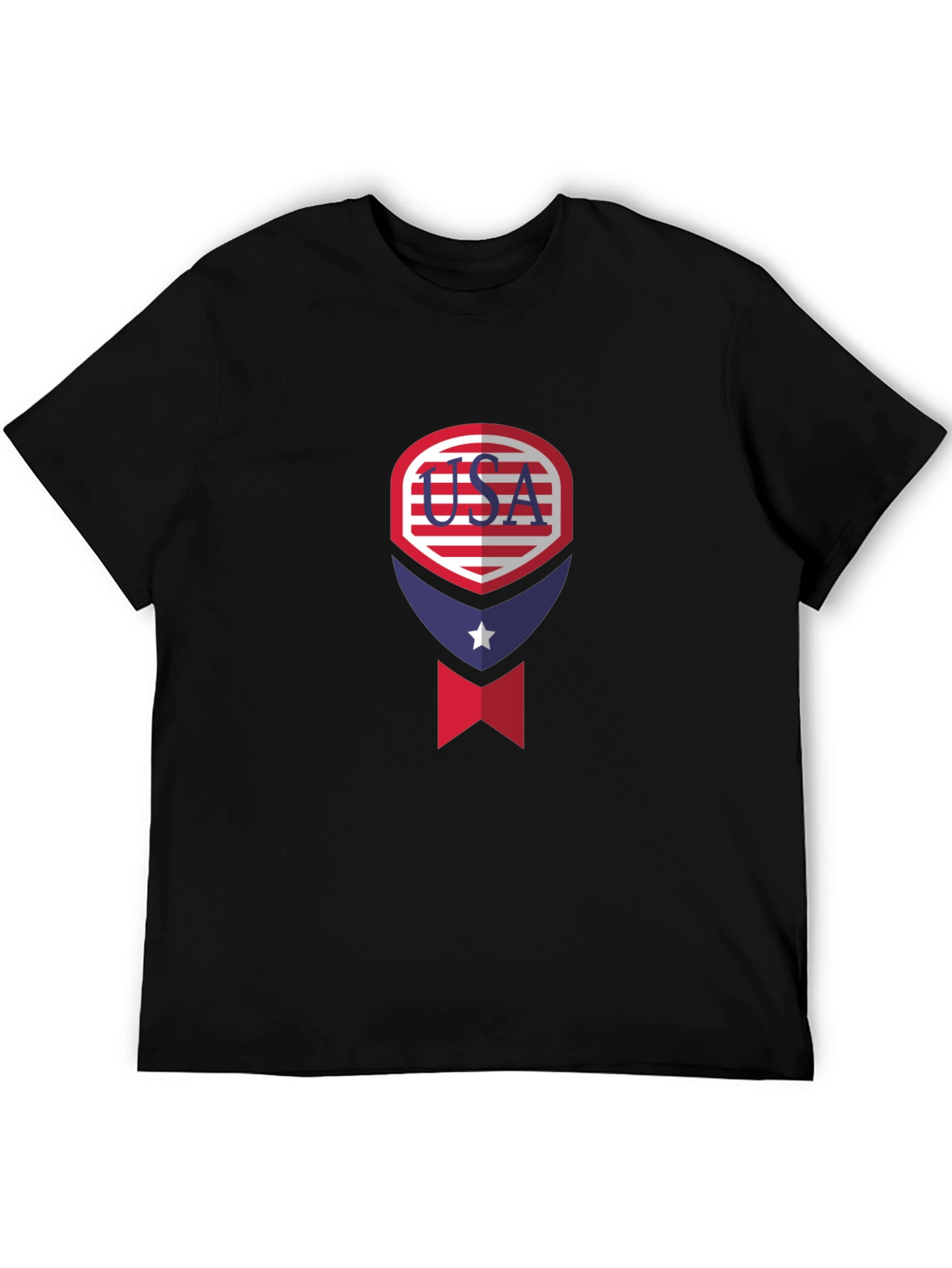 Black USA Patriotic Graphic Tee - Men's Black T-Shirt view 5