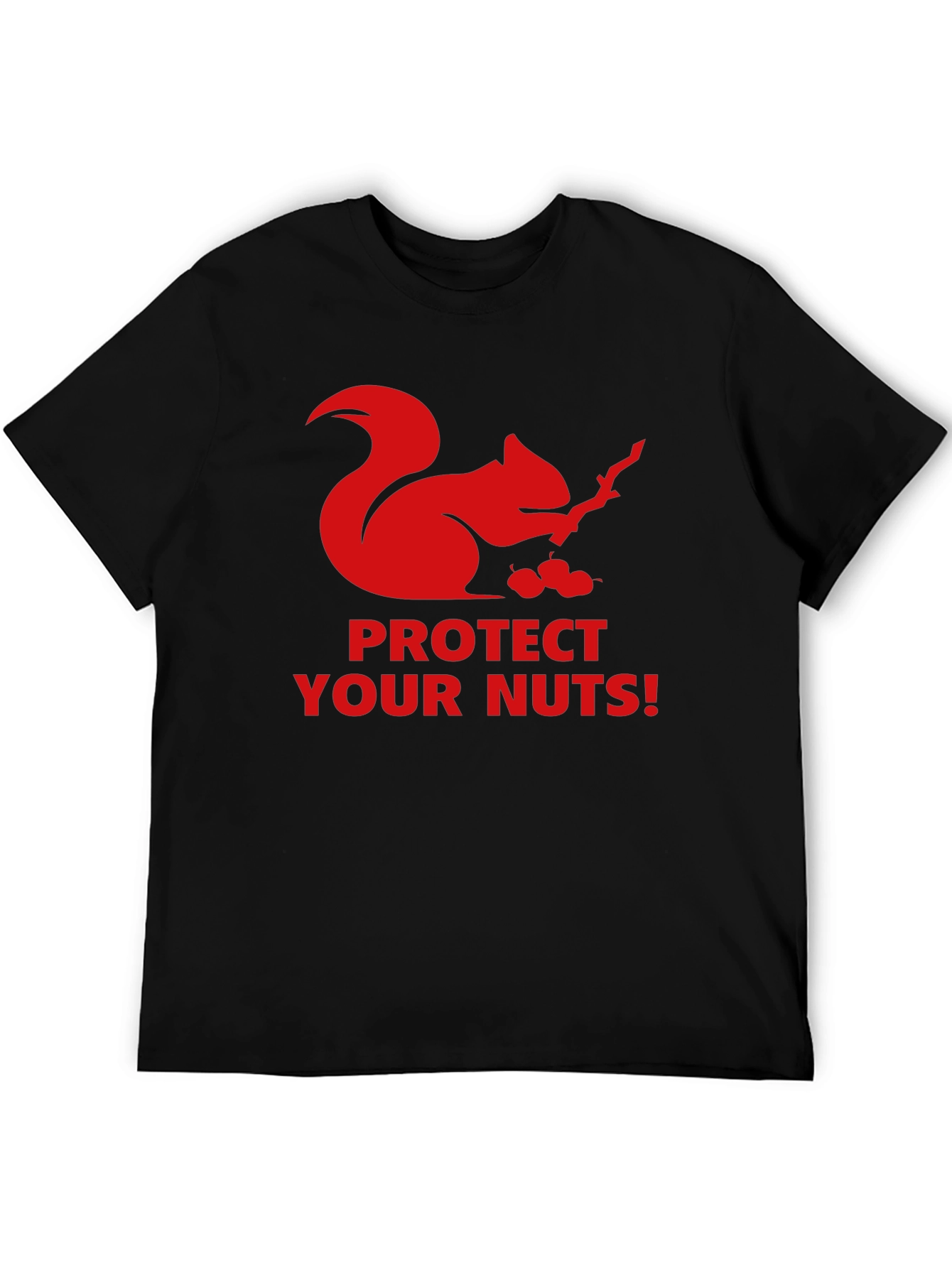 Black Protect Your Nuts Squirrel T-Shirt view 5