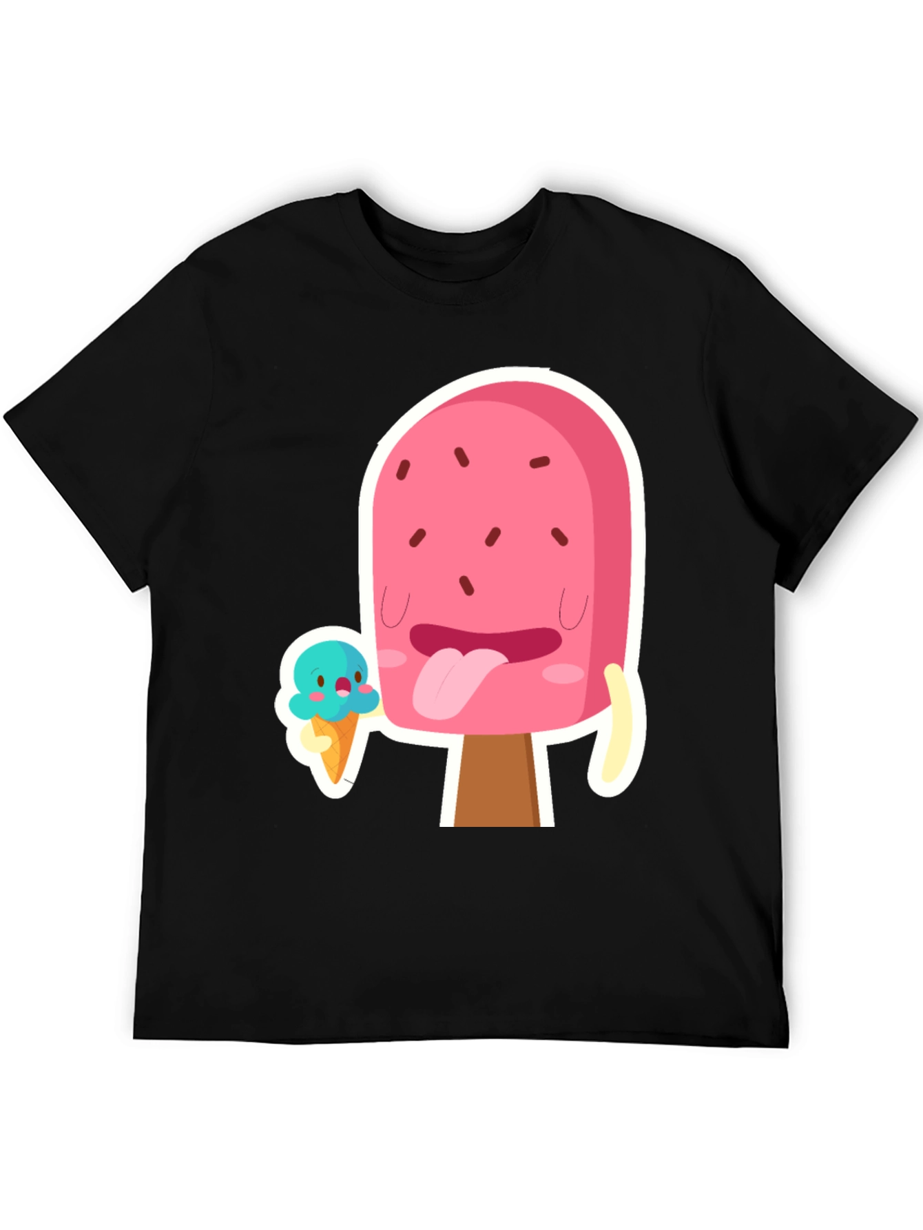 Black Cartoon Popsicle Graphic T-Shirt view 5