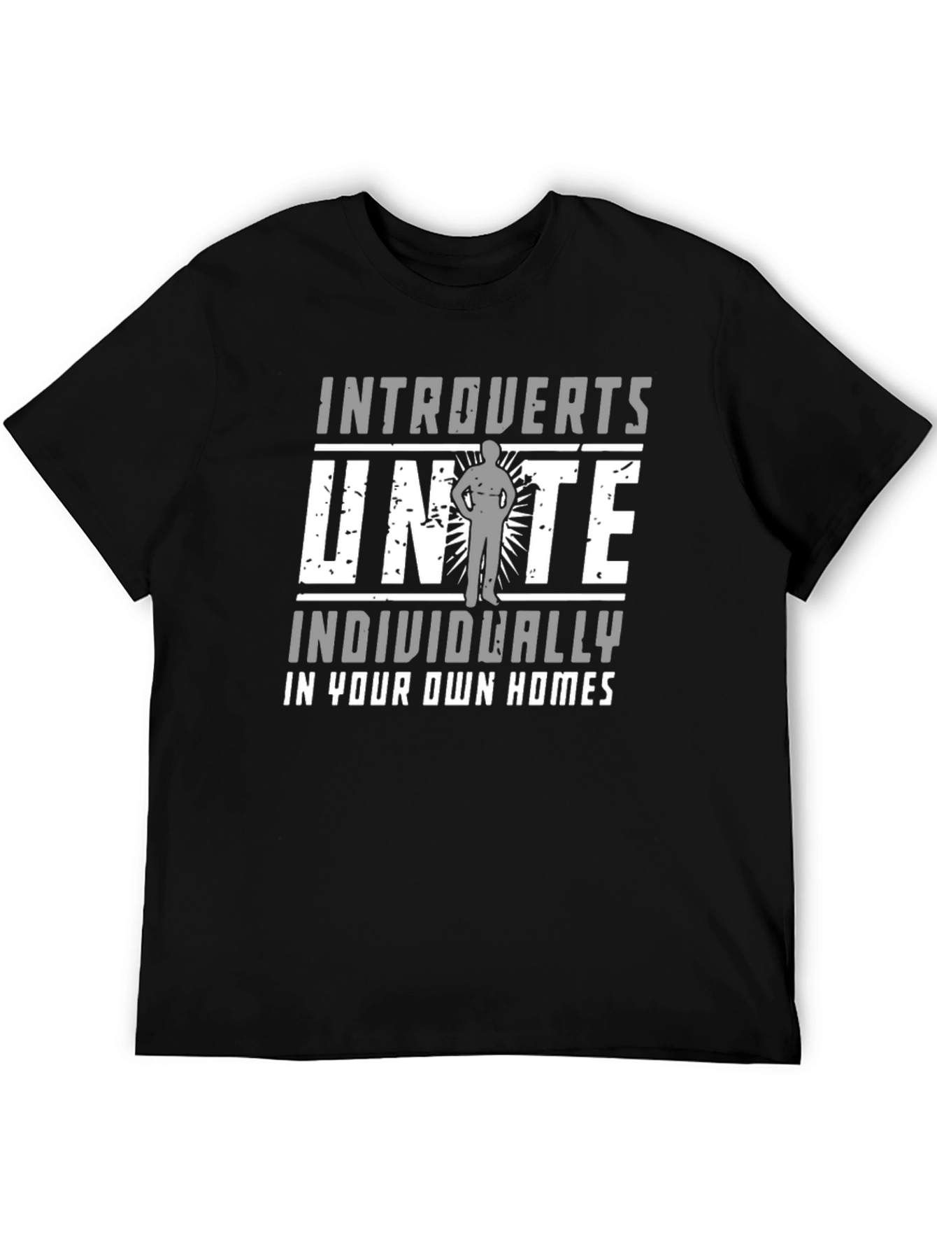 Black Introverts Unite T-Shirt - Individually view 5