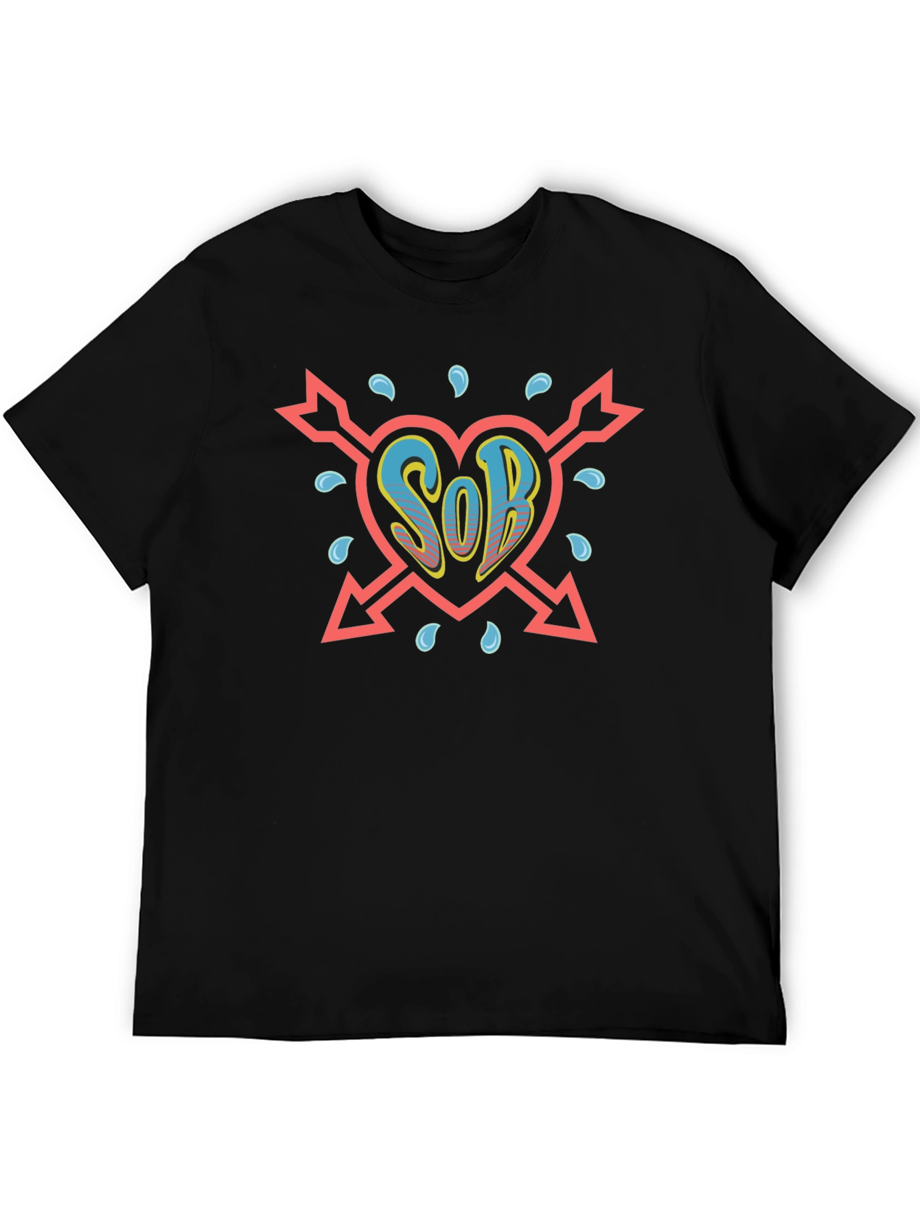Black Heart SOB T-Shirt - Novelty Graphic Tee view 5