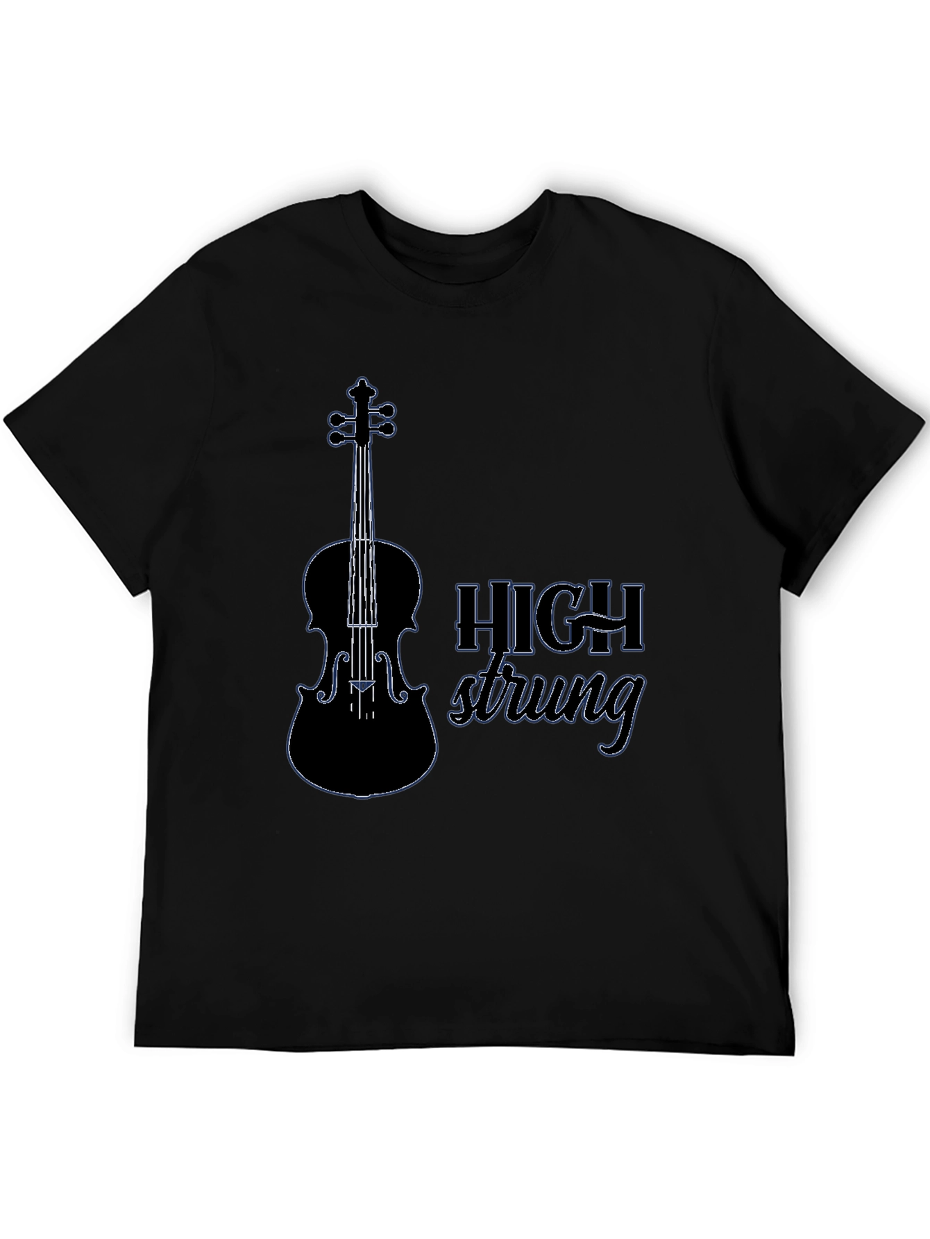 Black High Strung Violin T-Shirt - Music Lover Tee view 5