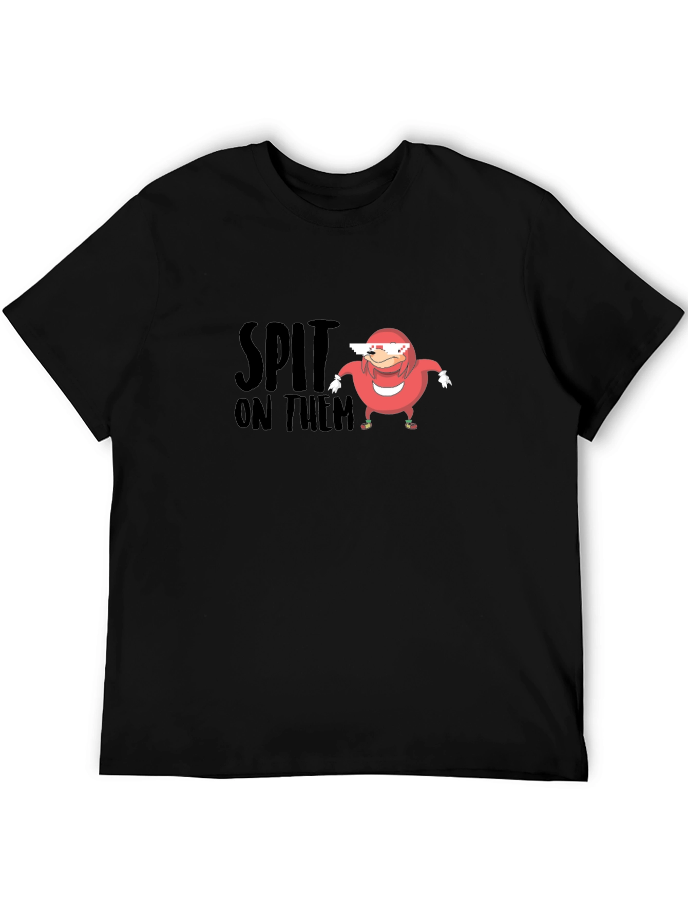 Black Spit On Them Ugandan Knuckles Meme T-Shirt view 5