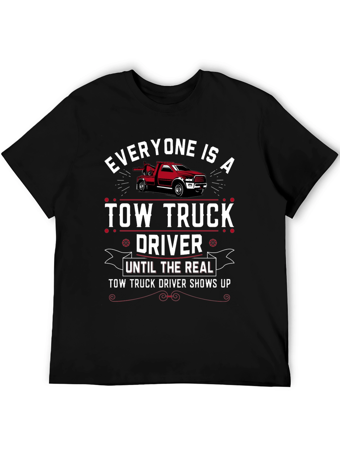 Black Tow Truck Driver T-Shirt view 5