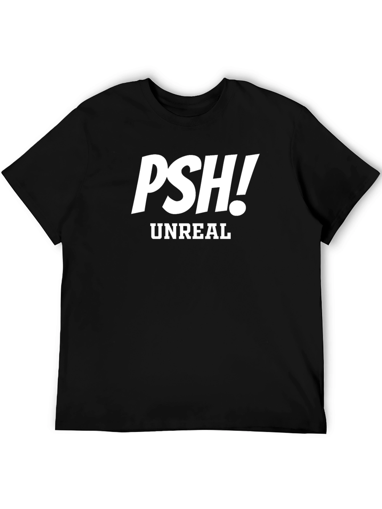 Black PSH! Unreal Graphic Tee - Black Cotton T-Shirt view 5