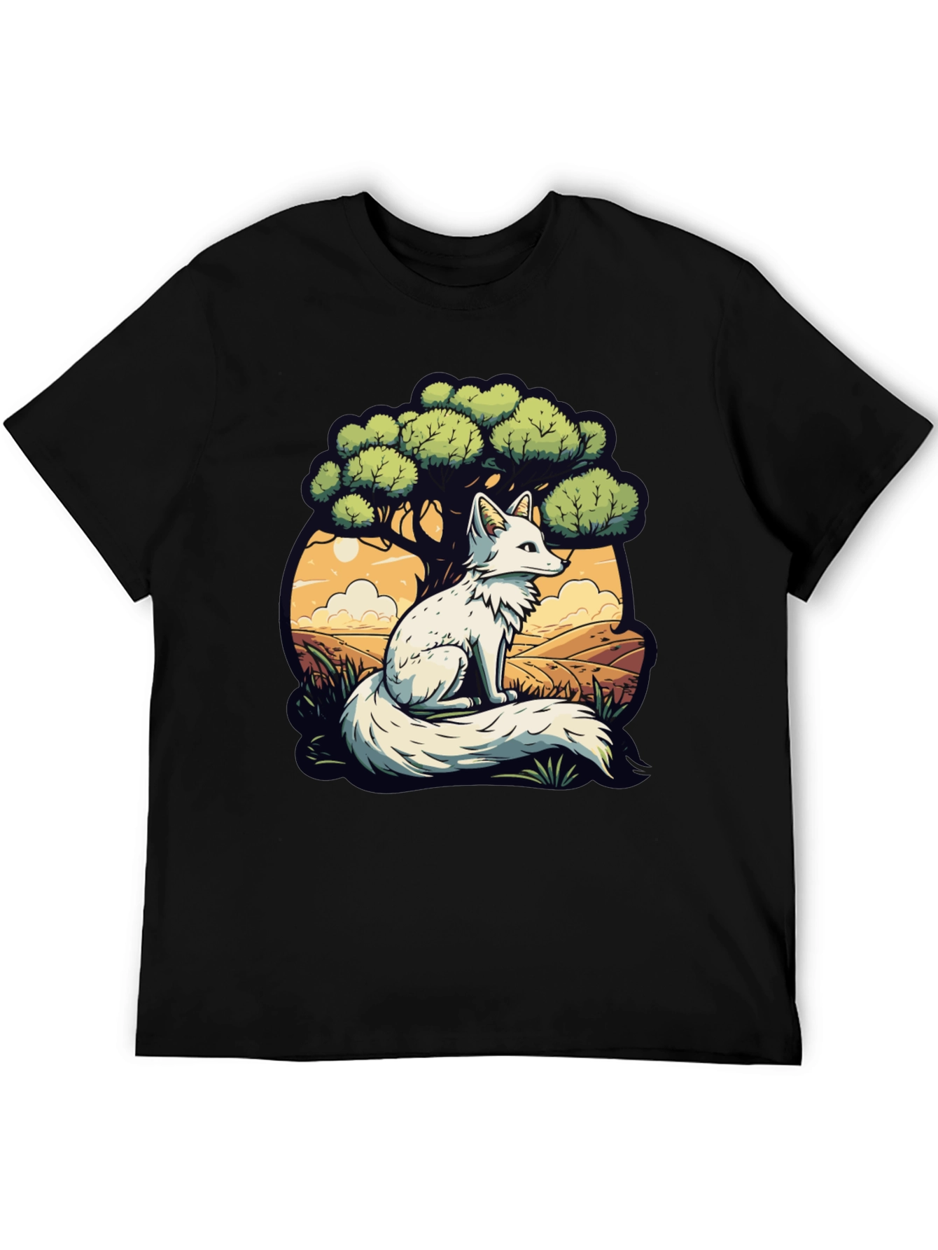 Black Arctic Fox Graphic Tee - Nature Lover's T-Shirt view 5