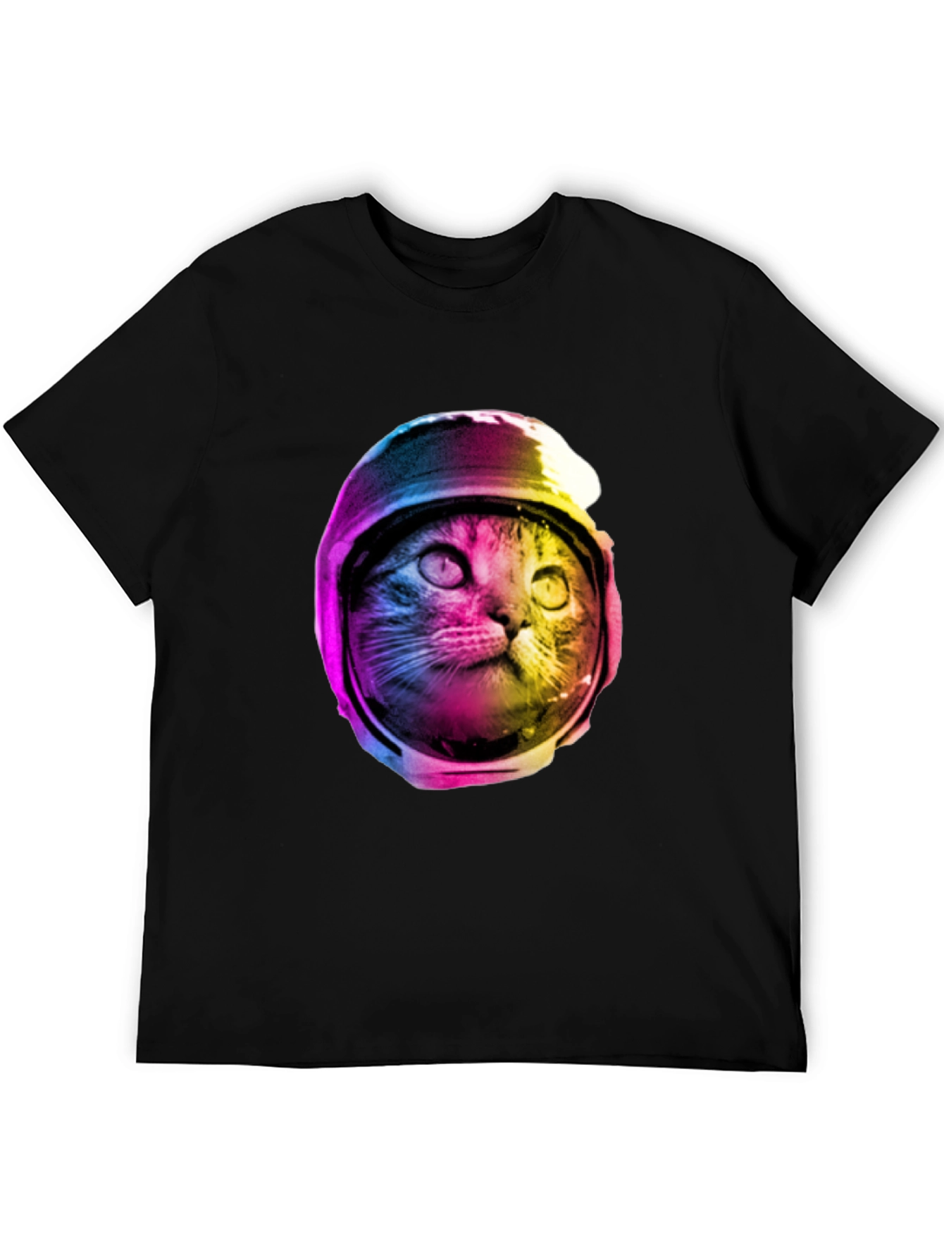 Black Cosmic Cat T-Shirt - Astronaut Kitty Tee view 5