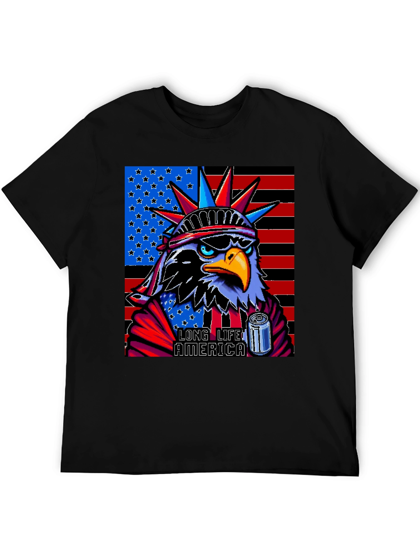 Black Patriotic Eagle T-Shirt: Long Live America! view 5