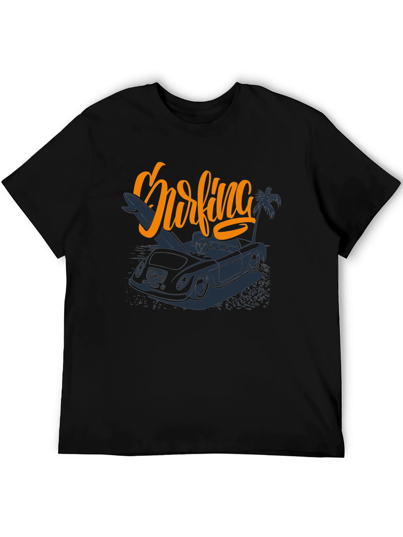 Black Surfing Car Graphic Tee -  Vacation Ready view 5