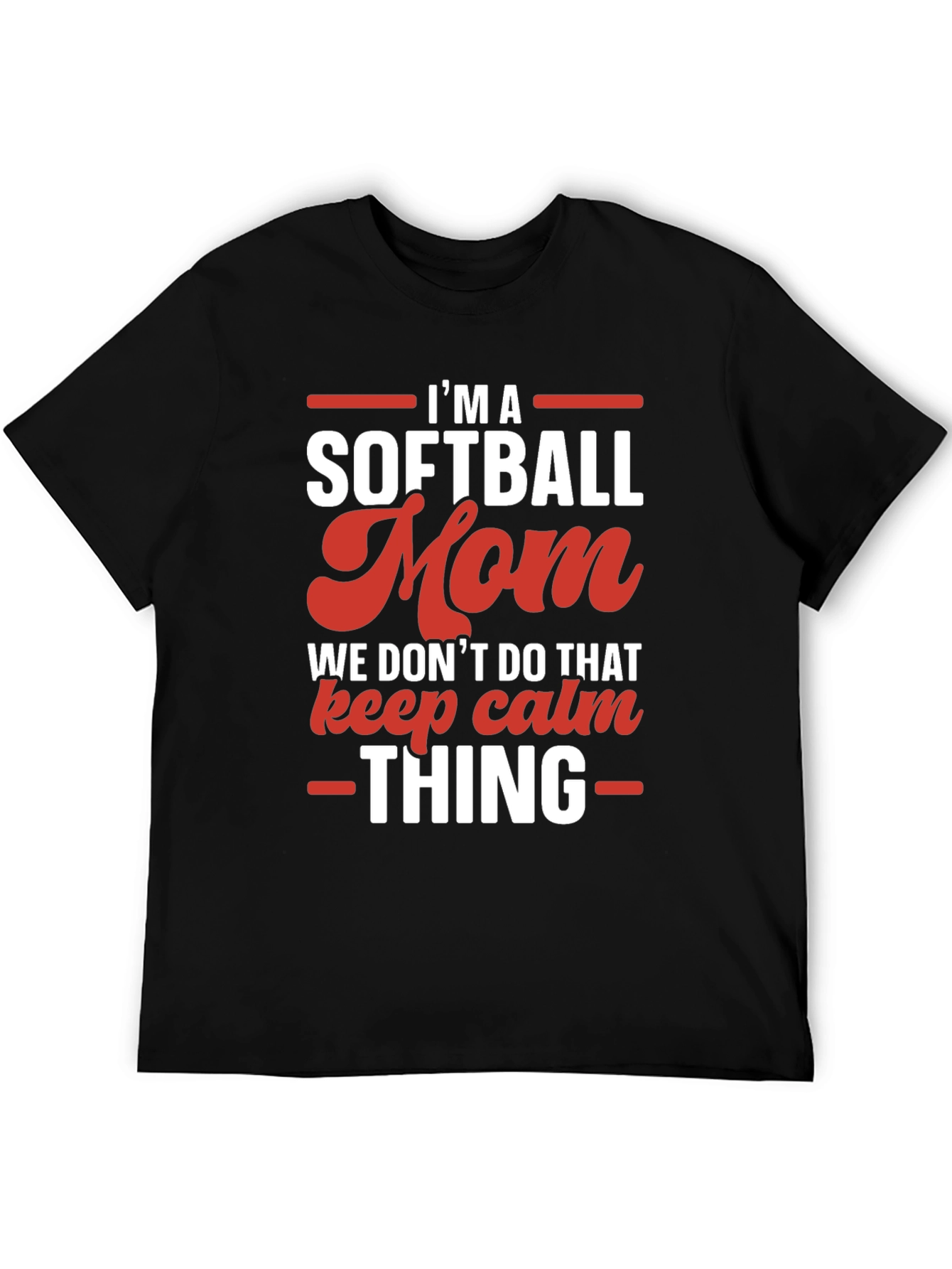 Black Softball Mom Graphic T-Shirt - Funny & Stylish view 5