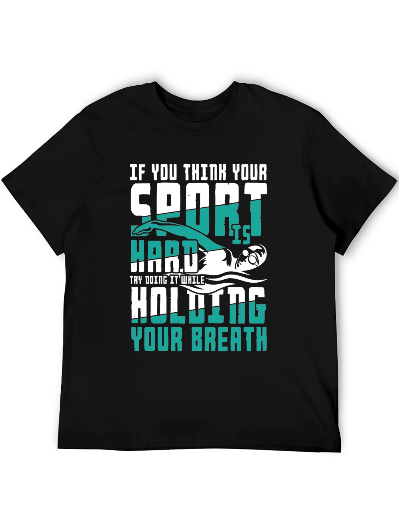 Black Swimmer Graphic T-Shirt: Holding Your Breath view 5
