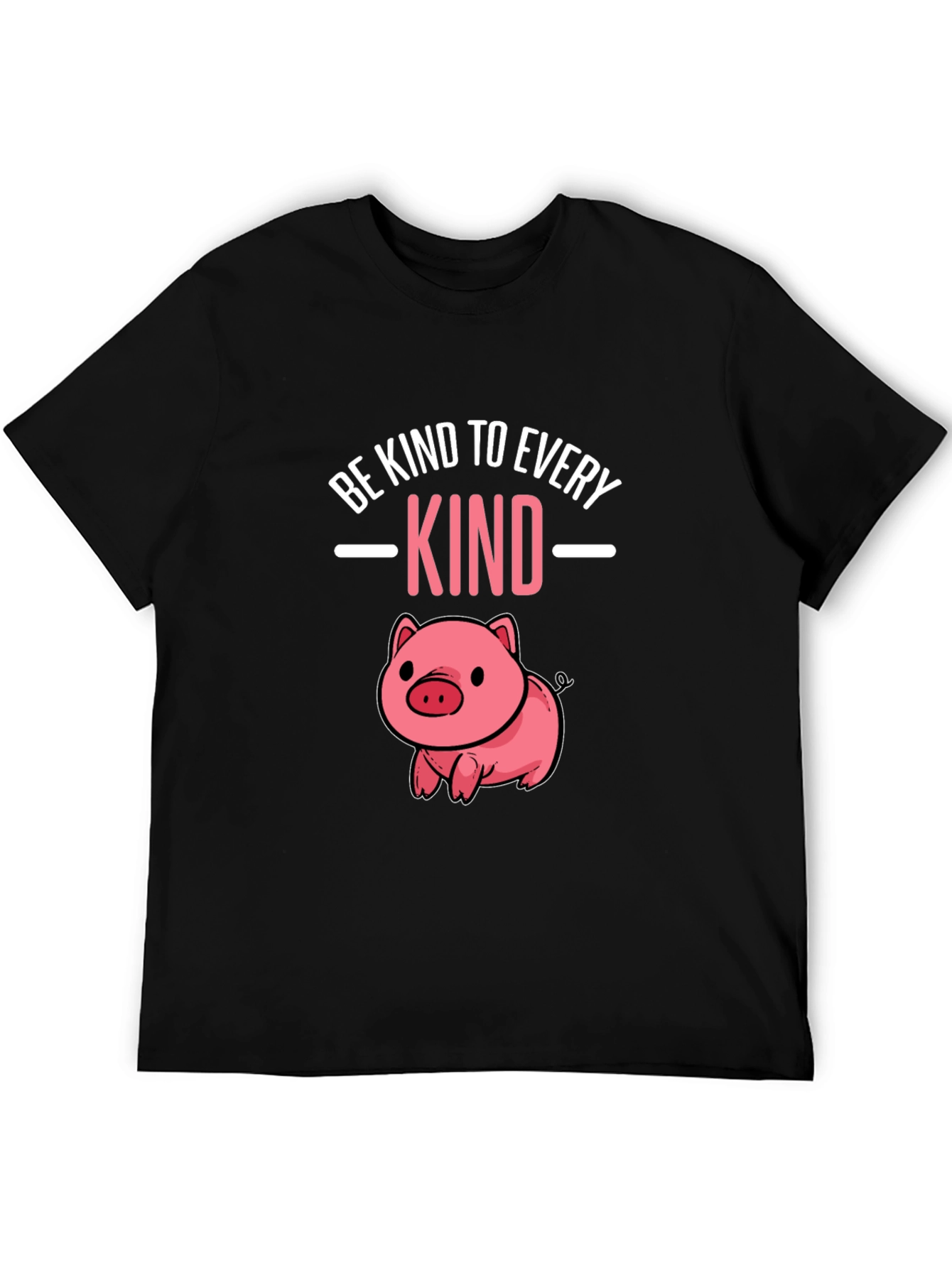 Black Be Kind To Every Kind Pig T-Shirt view 5